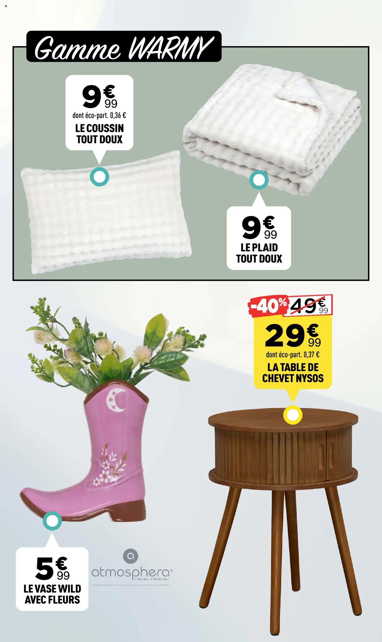 {H1} | Page: 14 | Produits: Plaid, Table de chevet, Table, Vase