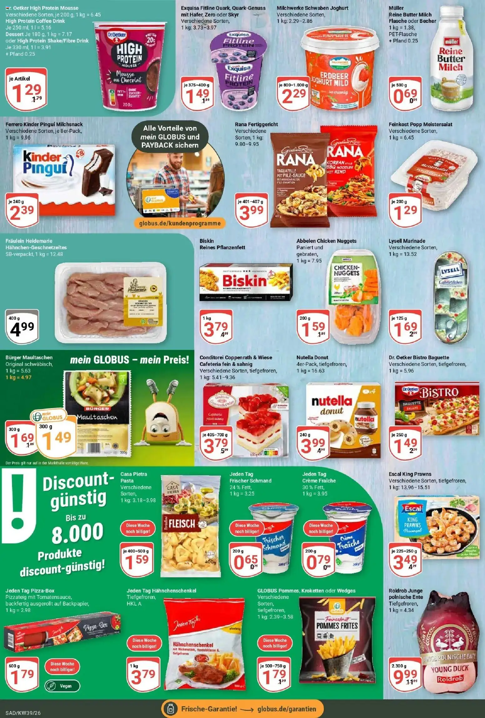 Globus Prospekt Schwandorf (ab 21.09.2026) » Angebote online | Seite: 10 | Produkte: Milch, Skyr, Nutella, Pasta