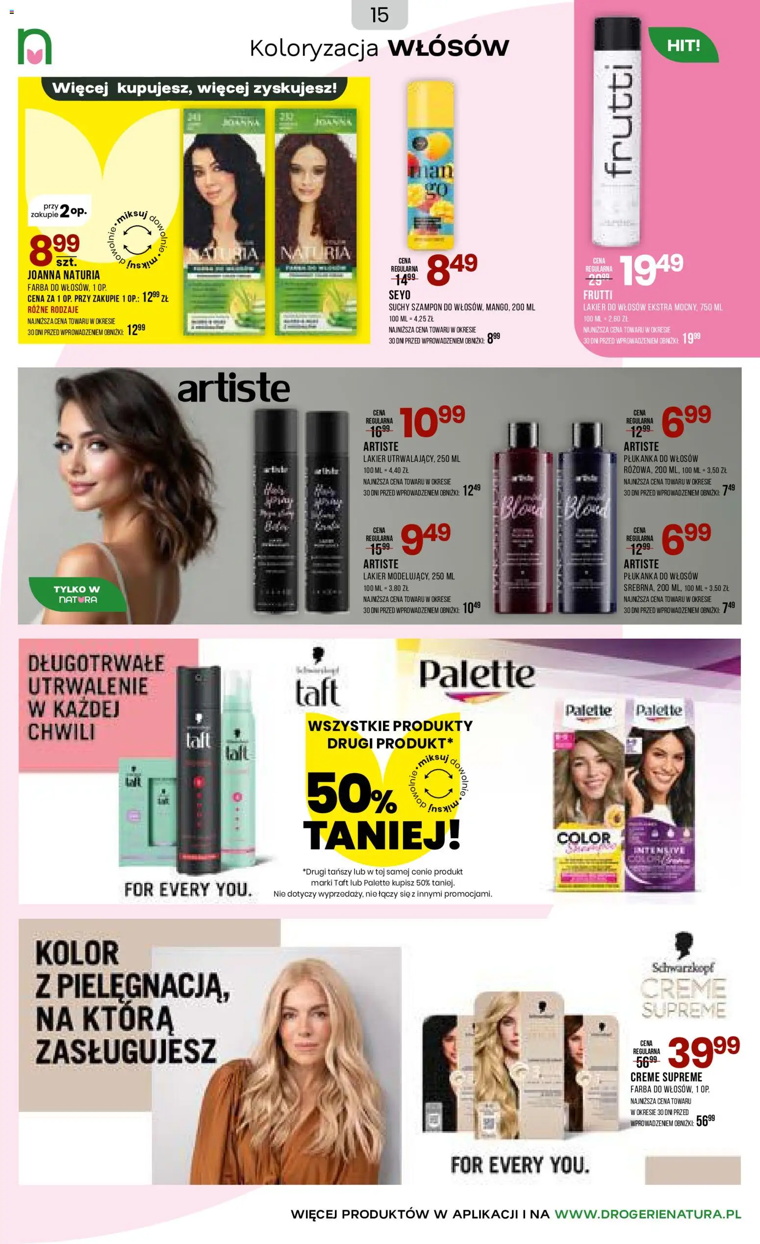 Drogerie Natura gazetka od 03.06.2026 | Strona: 15 | Produkty: Mango, Płukanka do włosów, Szampon, Lakier do włosów
