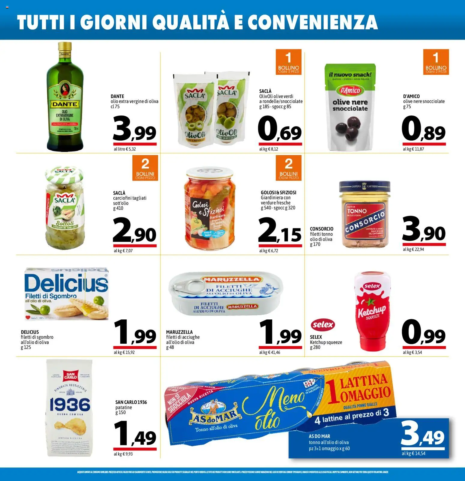 Volantino A&O del 11/06/2026 | Pagina: 8 | Prodotti: Pinne, Olio extra vergine, Sgombro, Olio di Oliva