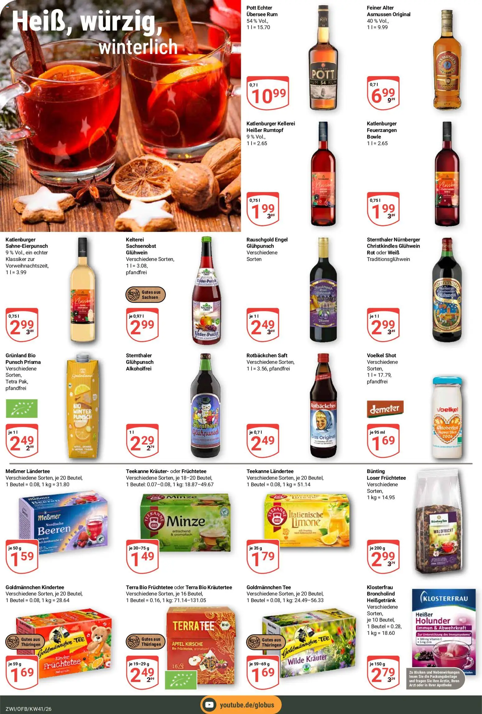 Globus Prospekt Zwickau – gültig ab 05.10.2026 | Seite: 22 | Produkte: Messmer, Teekanne, Saft, Tee