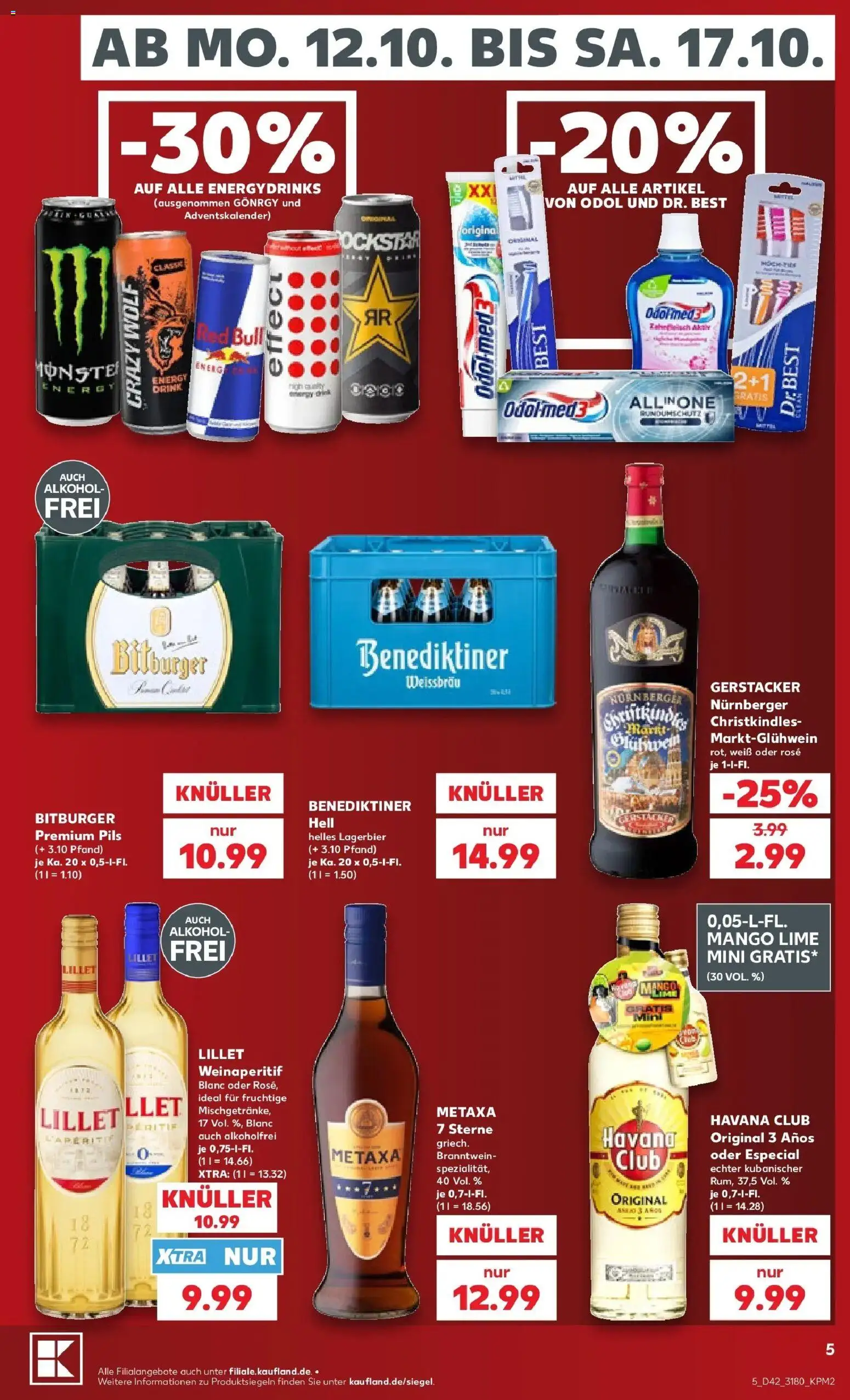 Prospekt Kaufland ab 12.10.2026 » Angebote Online zum Blättern | Seite: 9 | Produkte: Bitburger, Rockstar, Pils, Benediktiner hell