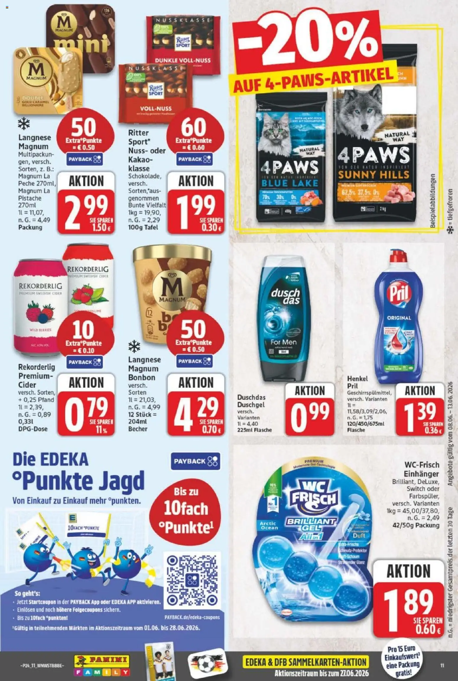 NP Discount Prospekt – gültig ab 08.06.2026 | Seite: 11 | Produkte: Langnese, Ritter sport, Duschgel, Duschdas