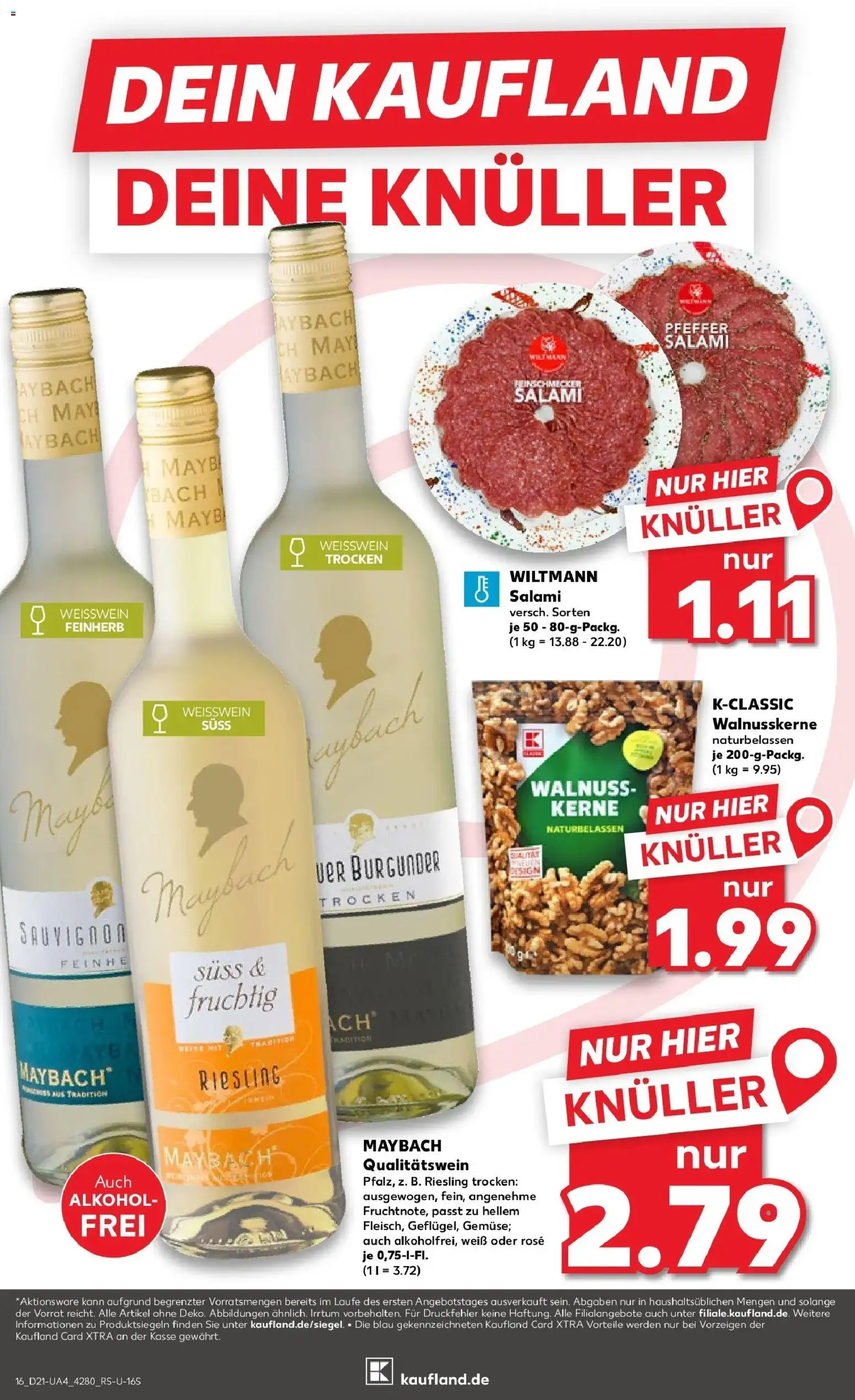 Kaufland Prospekt Eriskirch – gültig ab 18.05.2026 | Seite: 21 | Produkte: Weißwein, Weißwein trocken, Salami