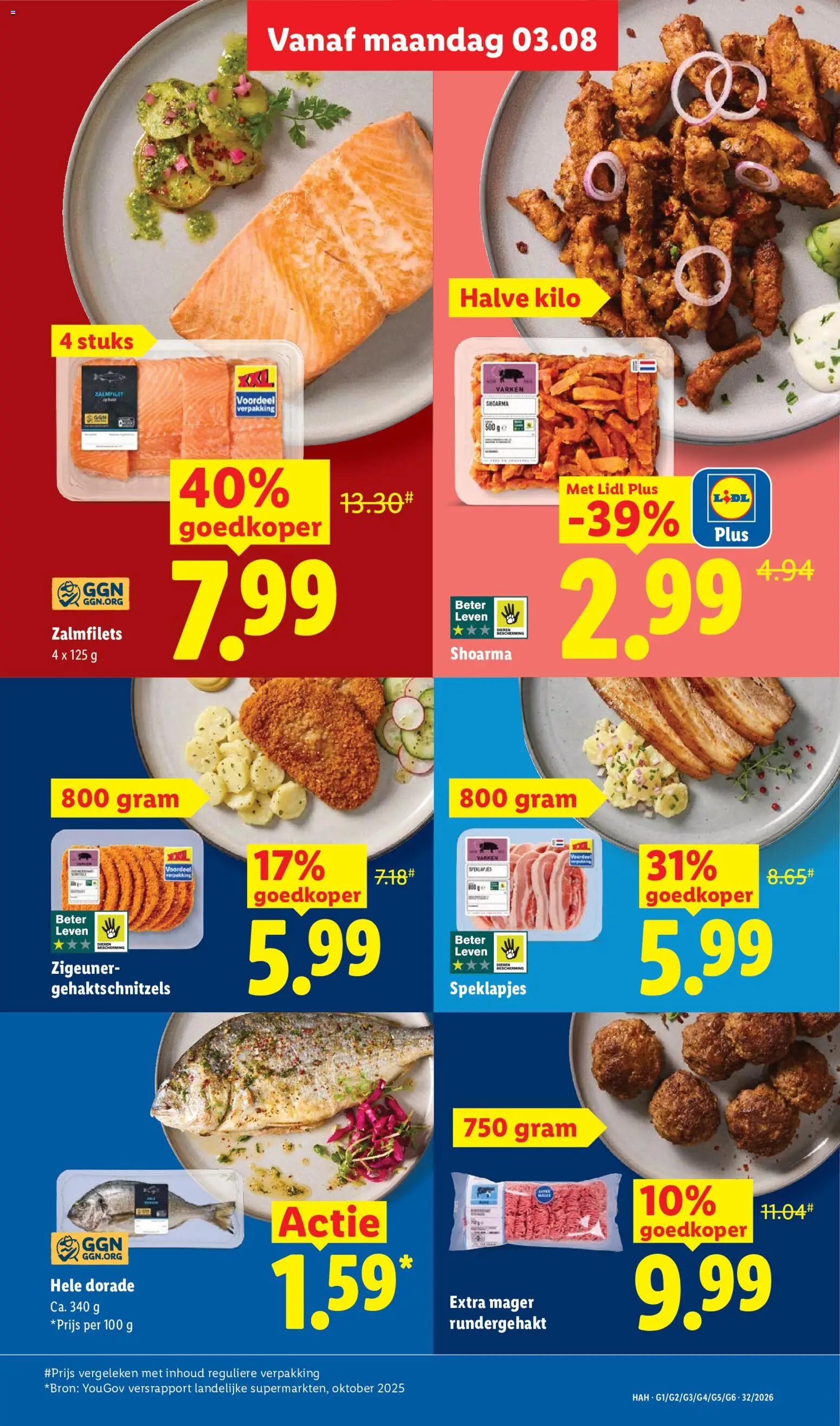 {H1} | Pagina: 7 | Producten: Bacon, Schnitzels, Rundergehakt, Zalmfilet