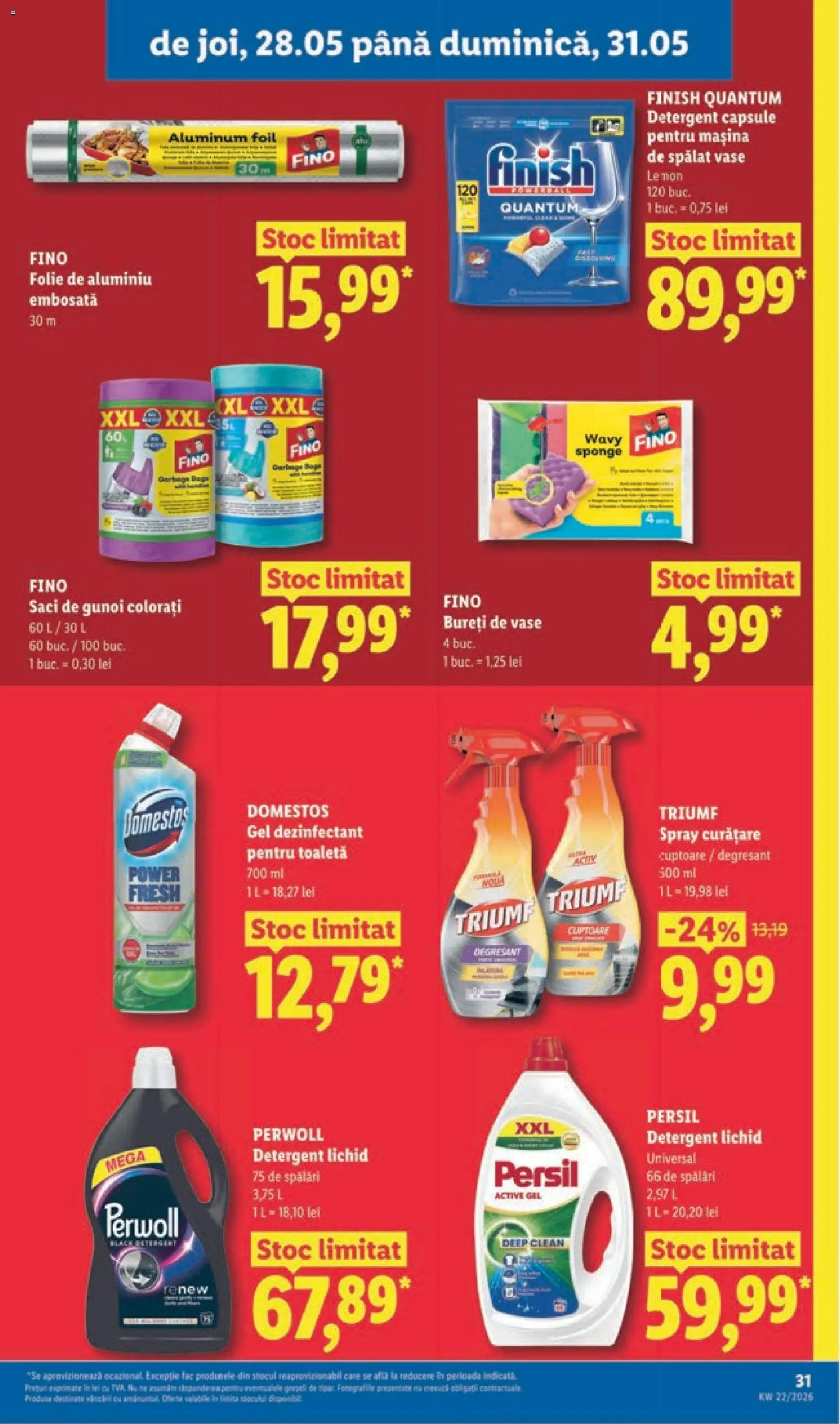 Noul catalog Lidl – valabil de la 25.05.2026 | Pagină: 31 | Produse: Pomelo, Toaletă, Detergent, Gel dezinfectant