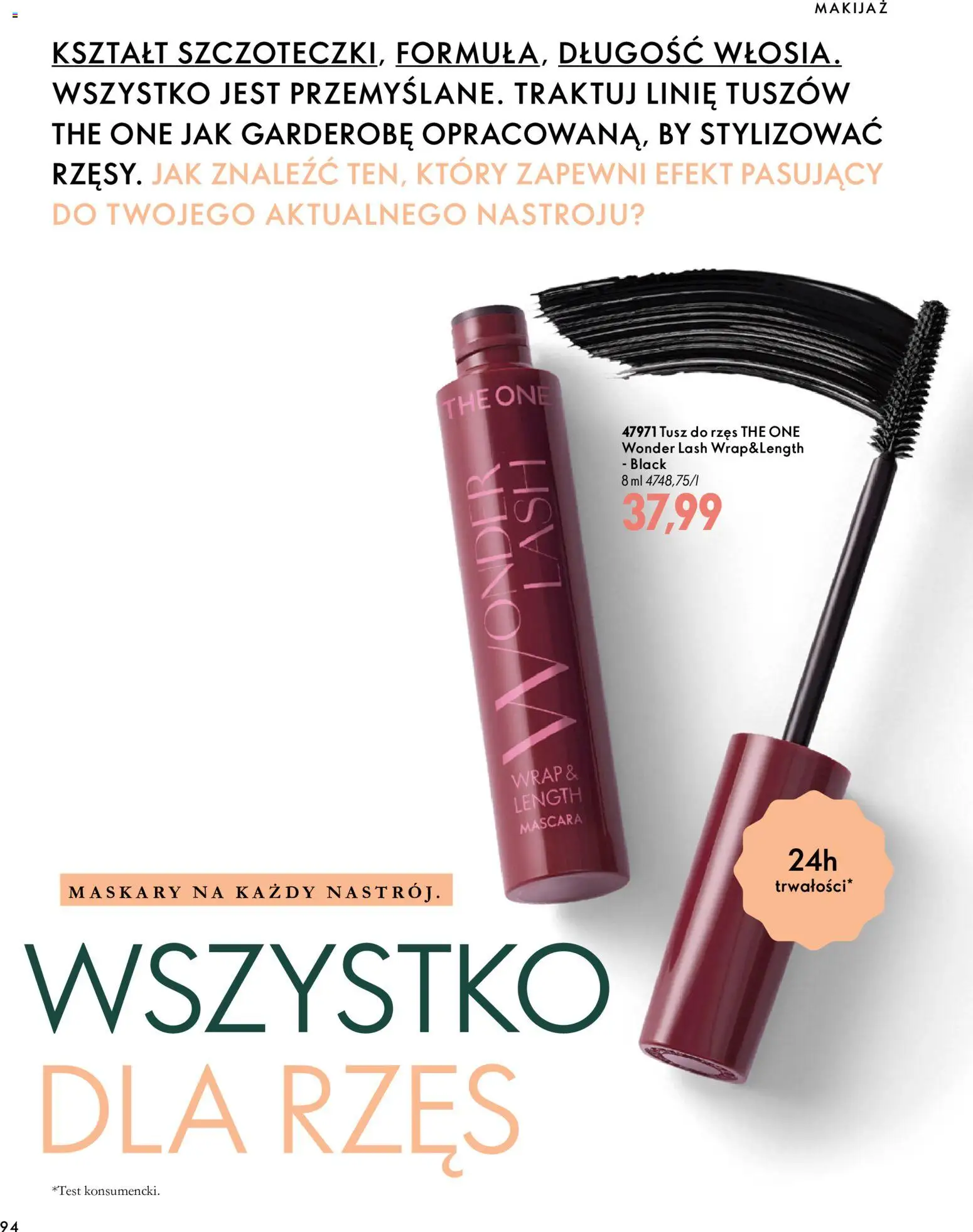 Oriflame Katalog 14 2026 od 30.09.2026 | Strona: 94 | Produkty: Makijaż, Tusz do rzęs