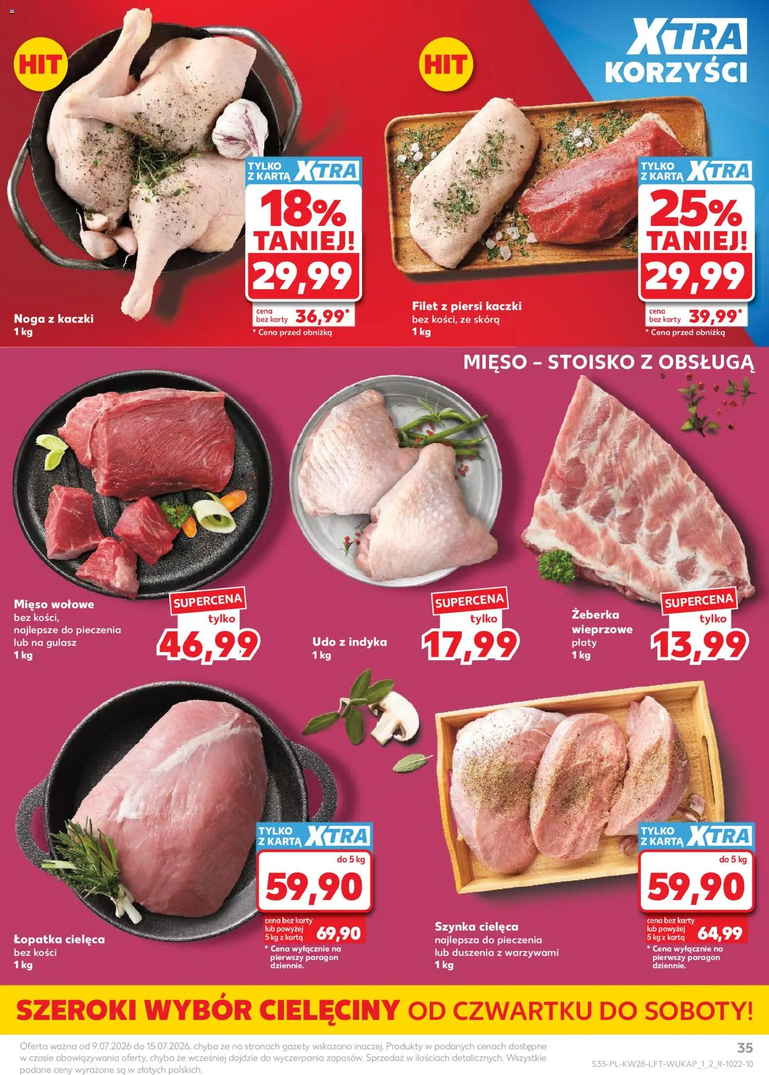 Kaufland Polsko leták od 09.07.2026 | Strana: 35 | Produkty: Lopatka, Filet, Karty