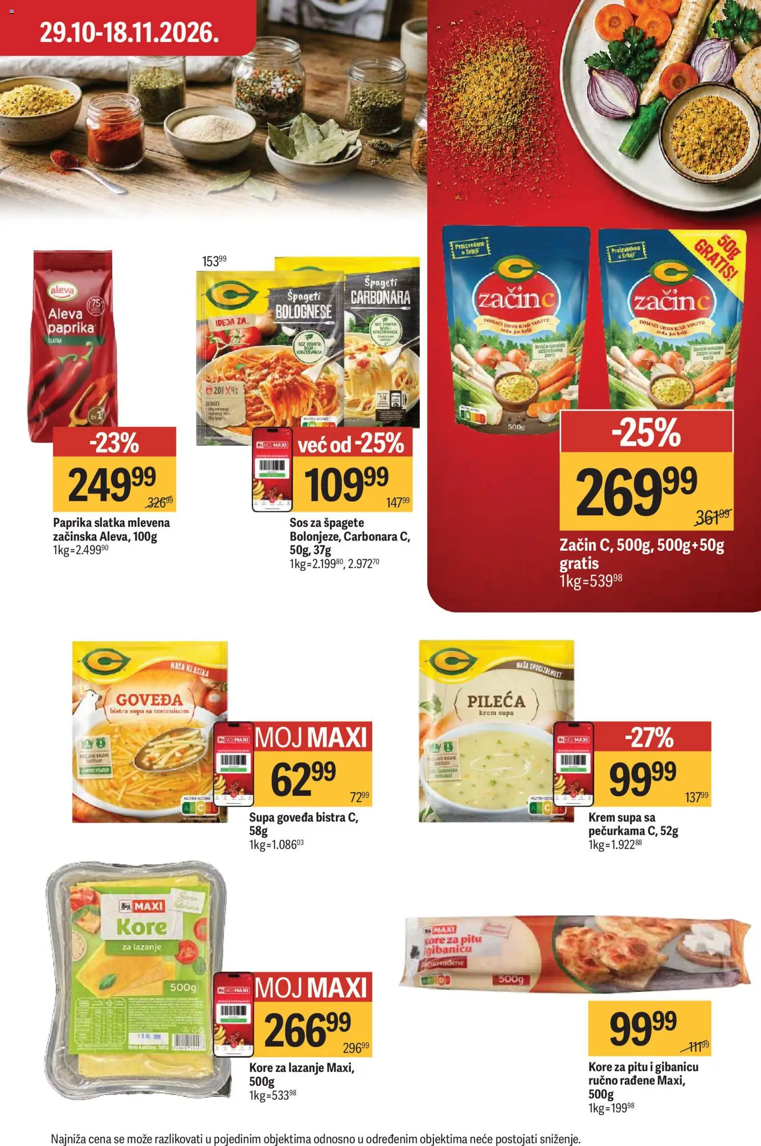 Maxi katalog - važi od 29.10.2026 | Strana: 18 | Proizvode: Paprika, Lazanje, Sos, Krem