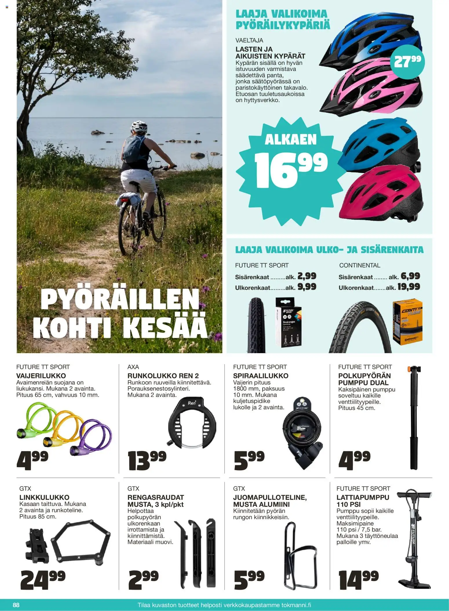 Tokmanni - Kesä 2026 – voimassa 02.04.2026 alkaen | Sivu: 88 | Tuotteet: Pyörän pumppu, Pumppu