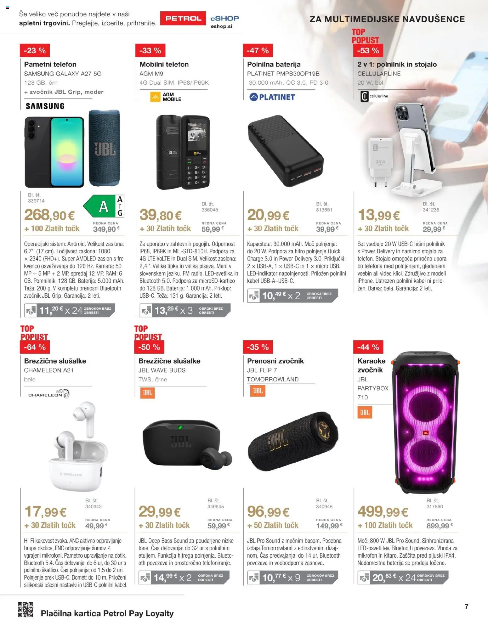 Novi Petrol katalog ponudbe – veljaven od 01.09.2026 | Stran: 7 | Izdelki: Telefon, Med, Kabel, Mikrofon