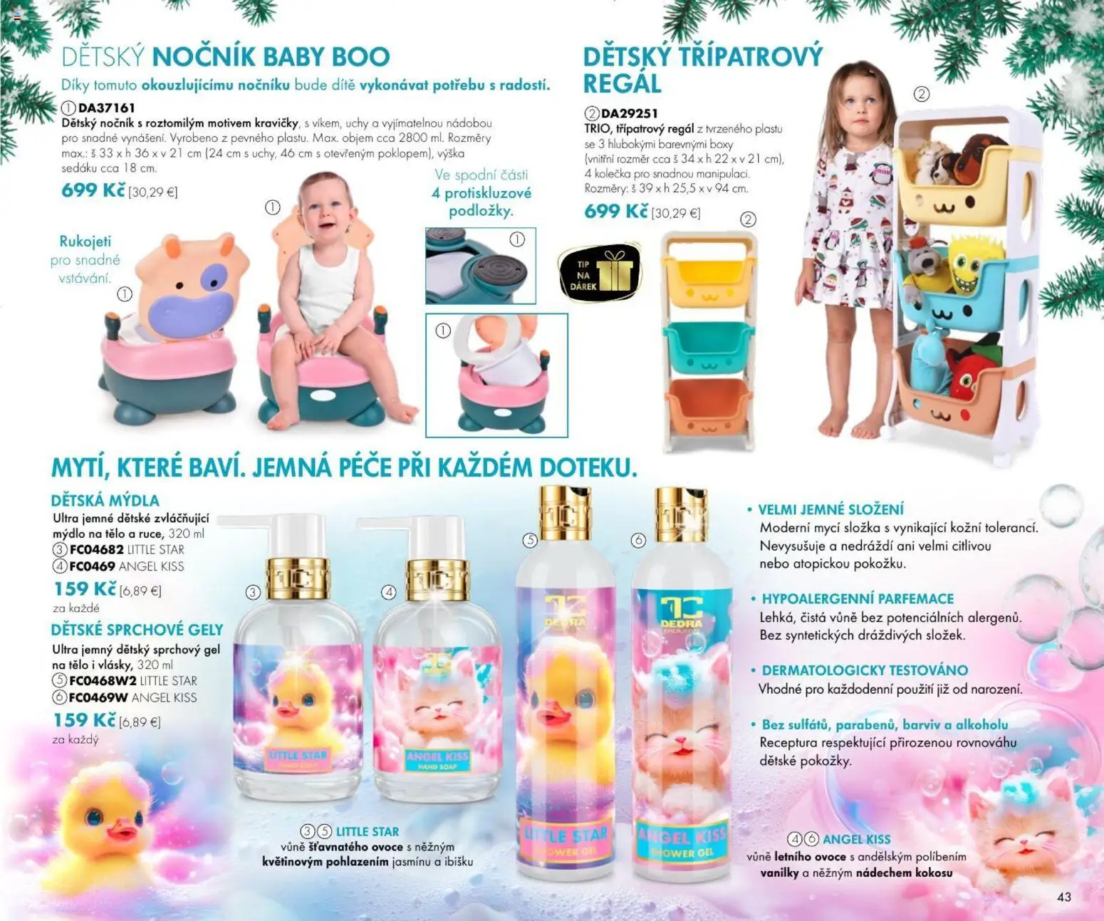 Nové Dedra akcie – leták je platný od 01.10.2026 | Strana: 43 | Produkty: Regál, Mydlo, Sprchový gél