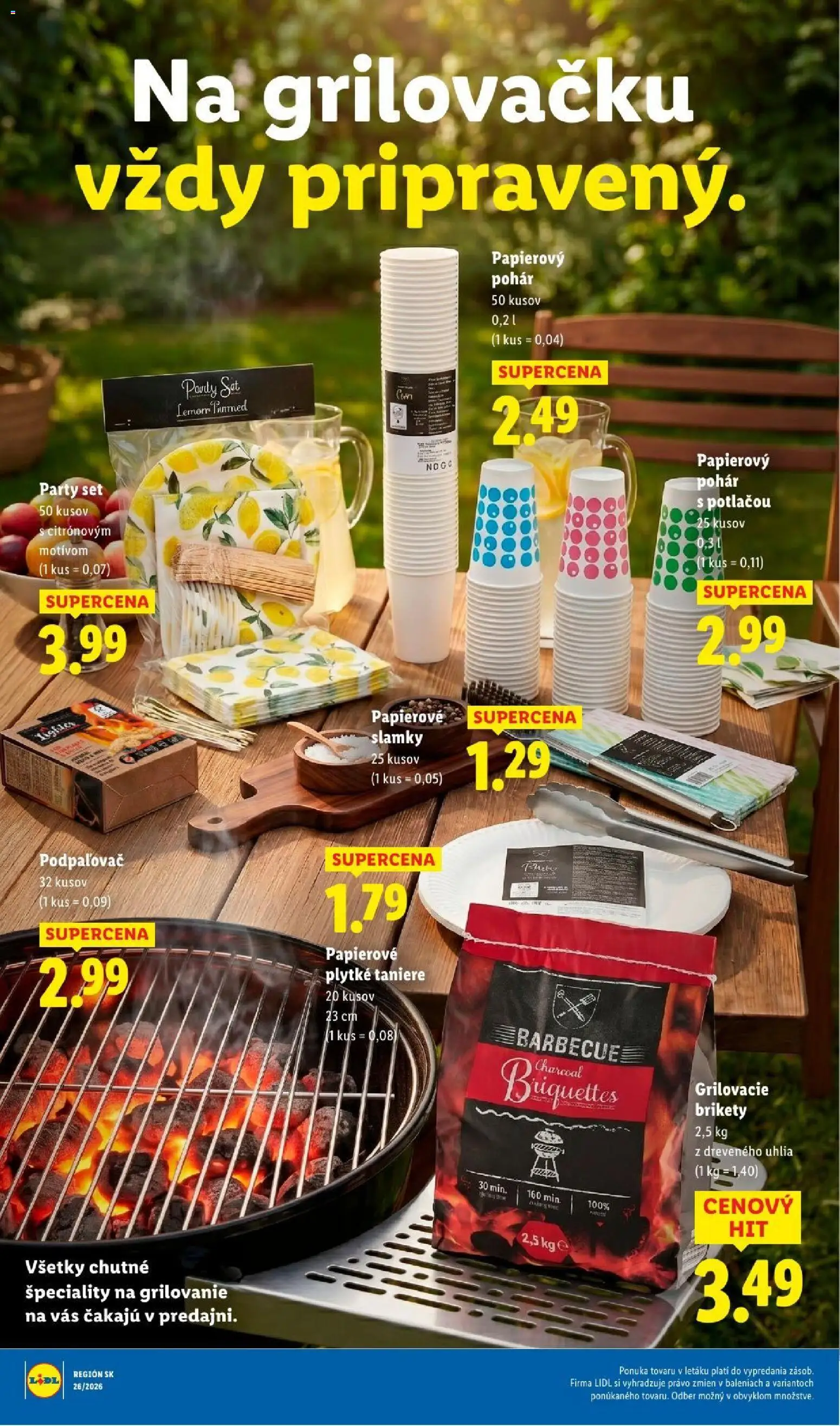 Nové Lidl akcie – leták je platný od 20.07.2026 | Strana: 75 | Produkty: Taniere, Špeciality, Brikety