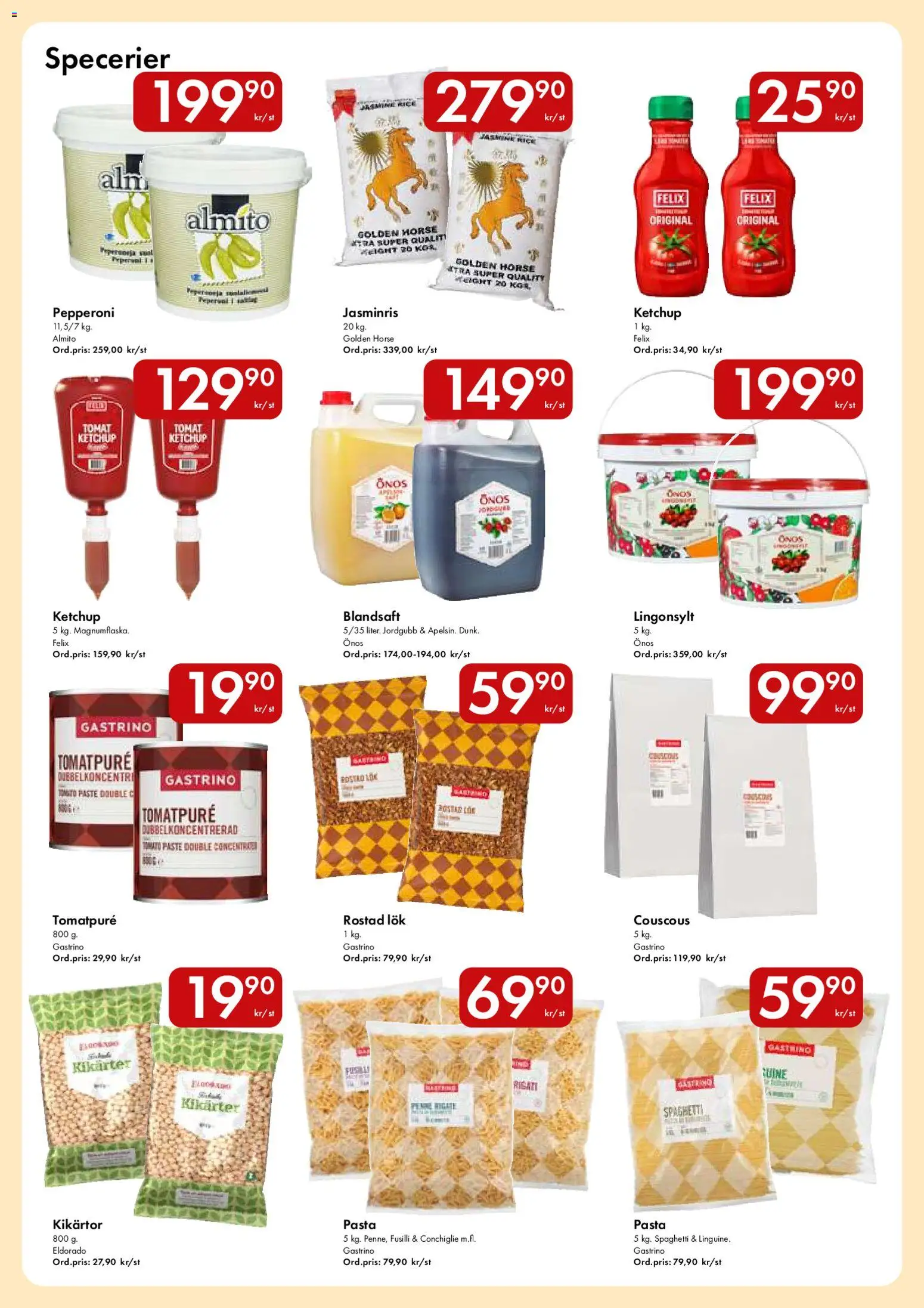 Hypermarkety reklamblad aktuell från 13/07/2026 | Sida: 10 | Produkter: Tomatpure, Rostad lök, Spaghetti, Ketchup