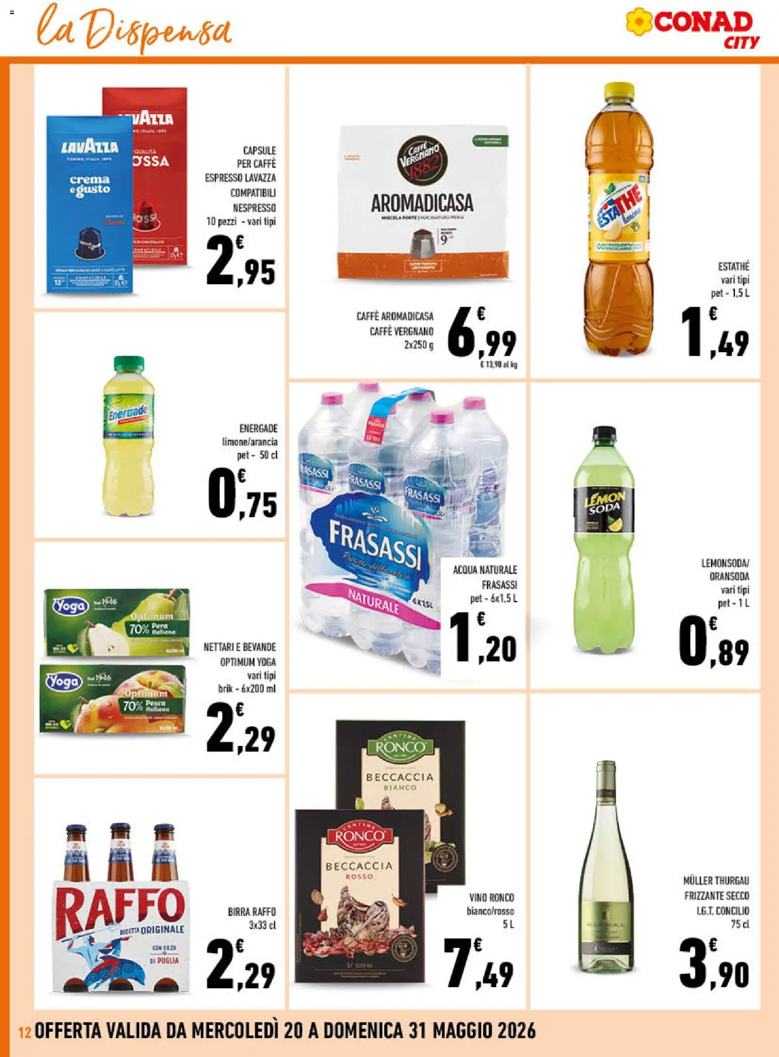 Volantino Conad del 20.05.2026 | Pagina: 12 | Prodotti: Caffè, Birra, Vino, Lavazza