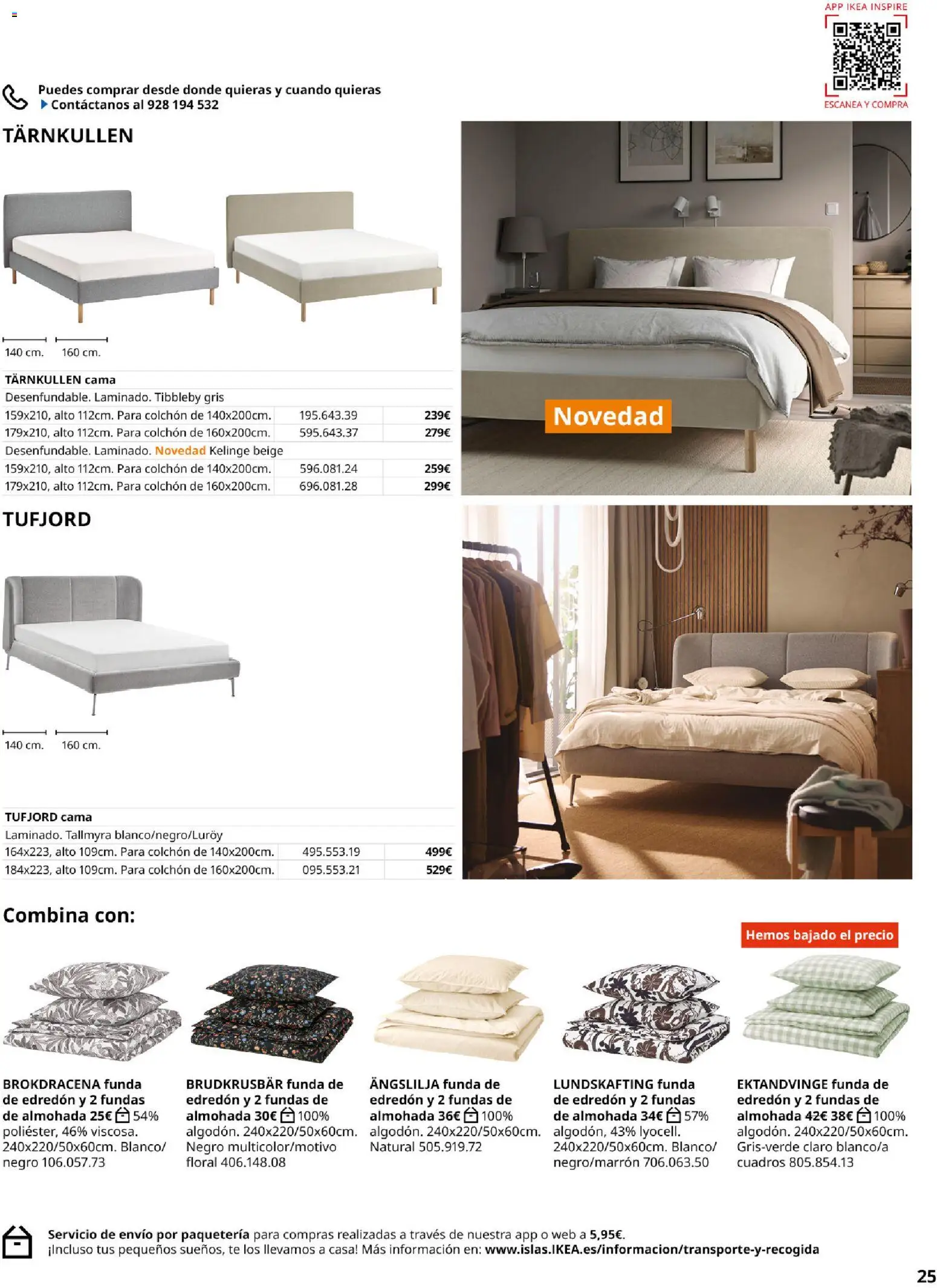 Catálogo IKEA Muebles para el dormitorio │ válido desde el 01/02/2026 | Página: 25 | Productos: Colchon, Funda, Cama, Almohada