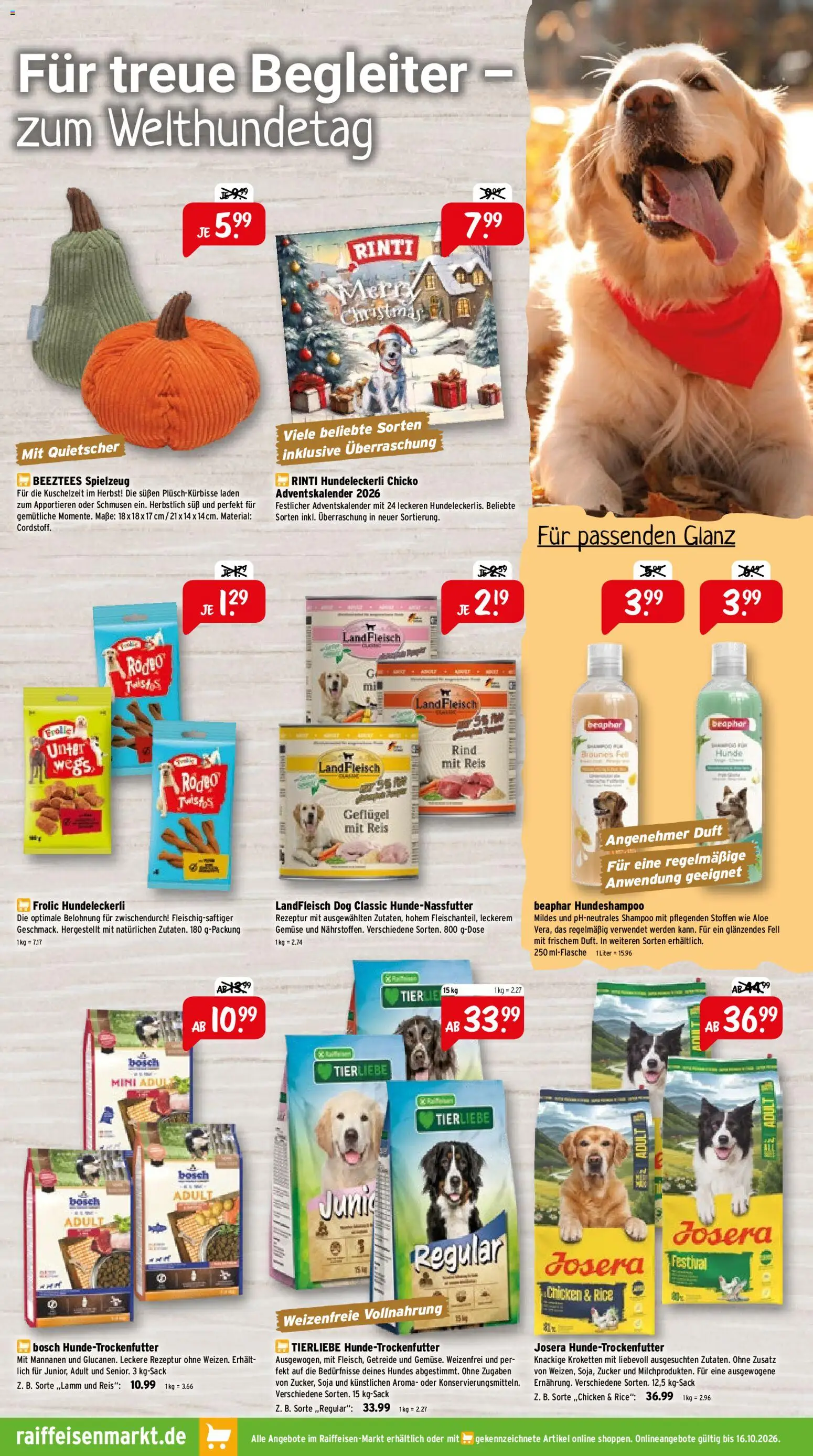 Raiffeisen Markt Prospekt – gültig ab 01.10.2026 | Seite: 2 | Produkte: Bosch, Shampoo, Reis, Fleisch
