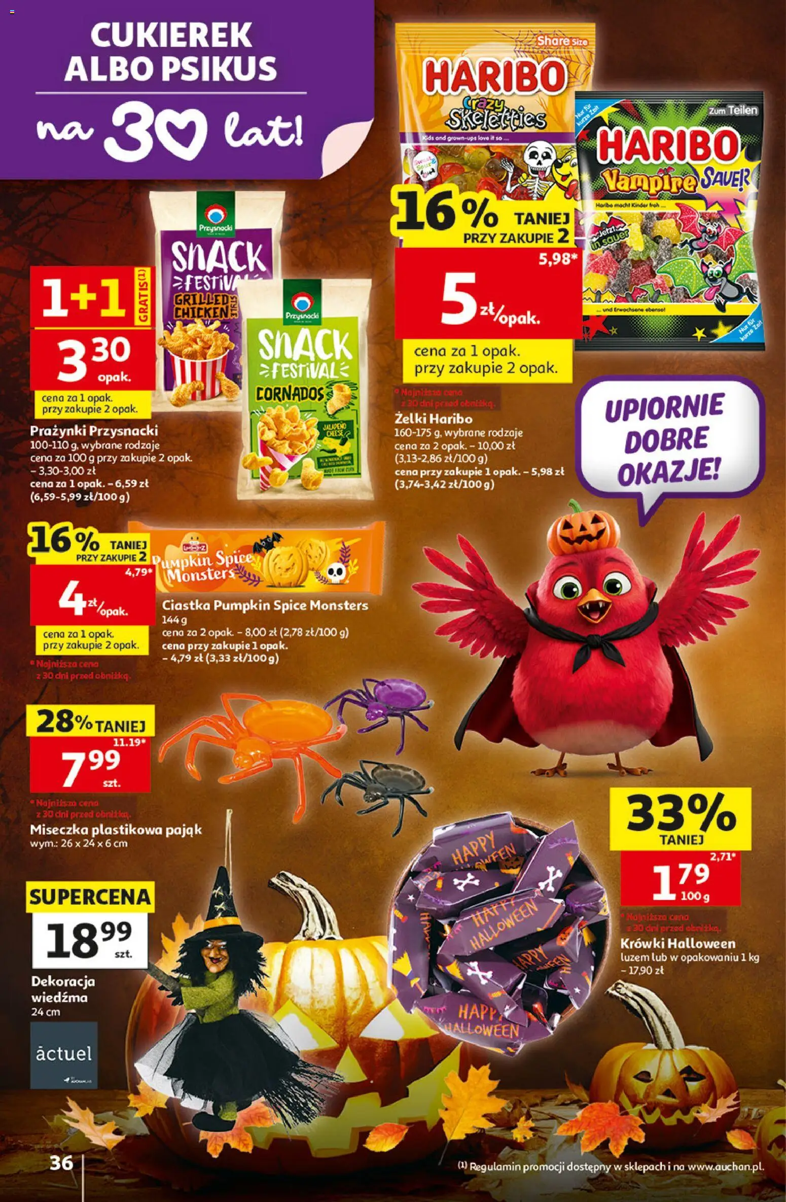 Auchan gazetka - Hipermarket od 01.10.2026 | Strona: 36 | Produkty: Żelki haribo, Żelki, Ciastka, Krówki