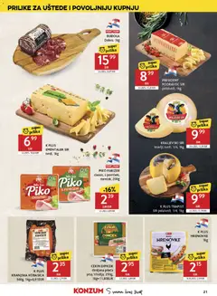 K PLUS KRANJSKA KOBASICA, 340g, 1kg=6,91EUR - Pregled kataloga iz trgovine Konzum, vrijedi od 06.05.2026 | Stranica: 21