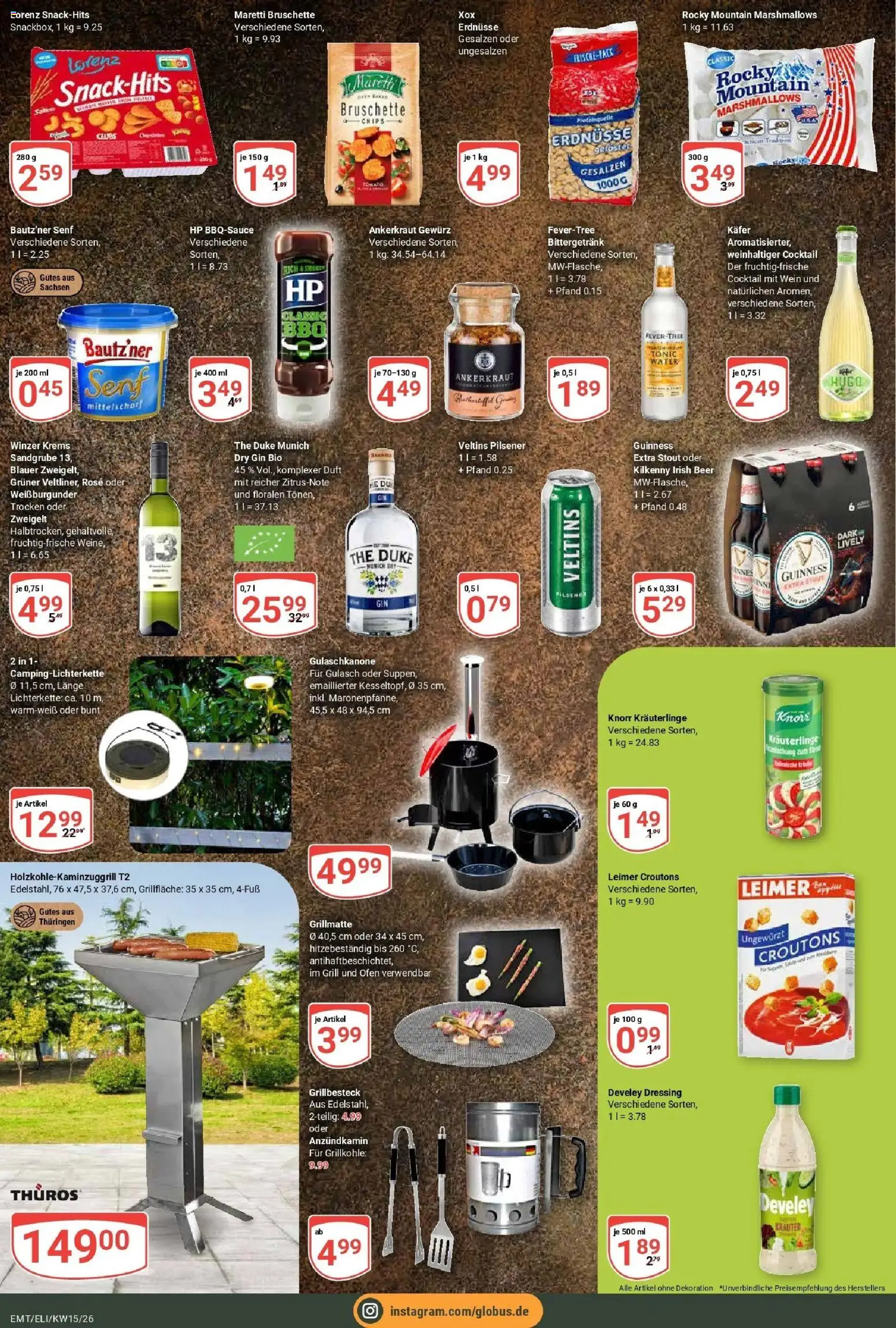 Globus prospekt Erfurt-Linderbach	 – gültig ab 07.04.2026 | Seite: 9 | Produkte: Grill, Wein, Hugo, Veltins