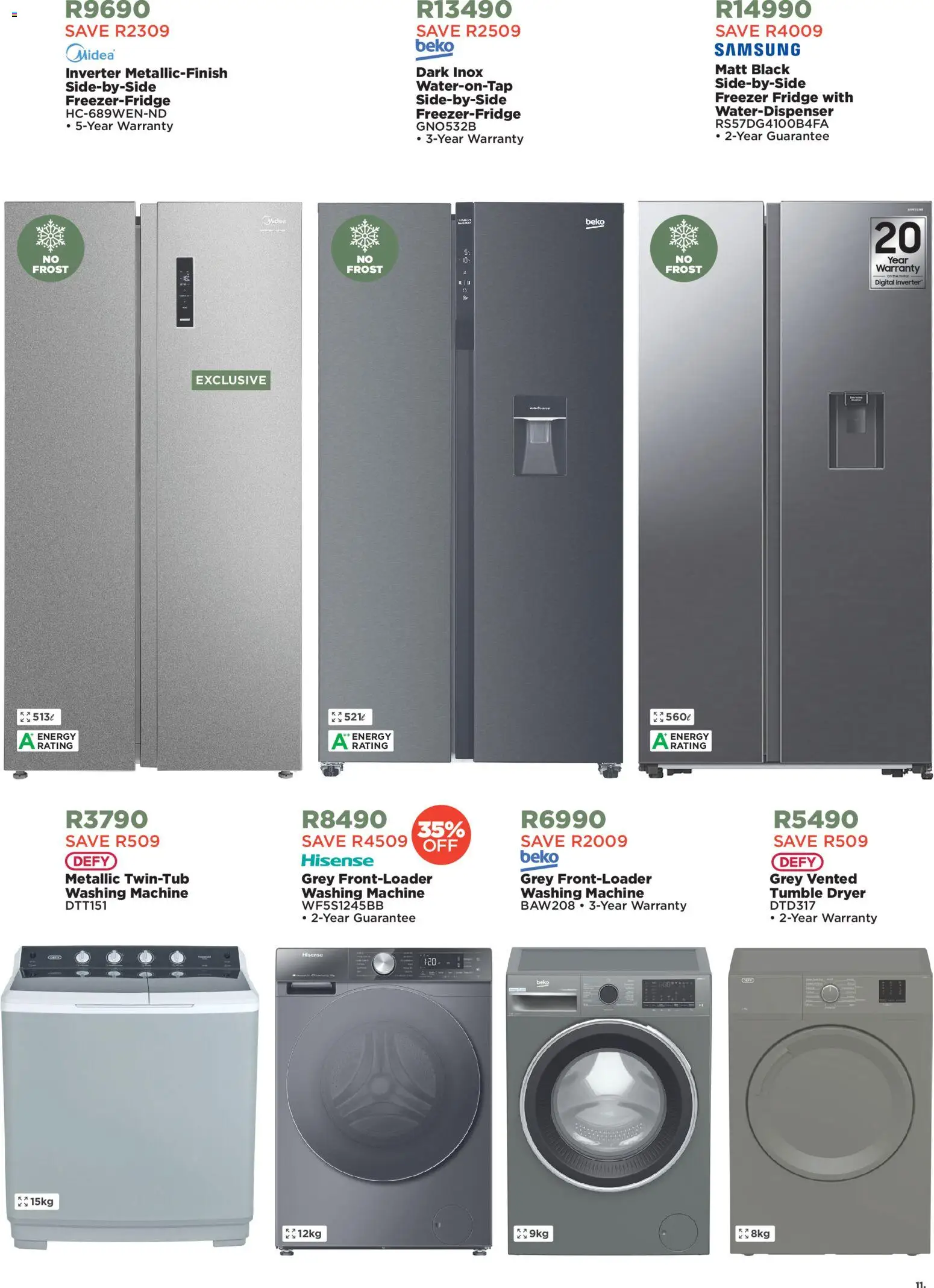 New House and Home catalogue – valid from 22/07/2026 | Page: 11 | Products: Washing machine, Dryer, Freezer fridge, Tumble dryer