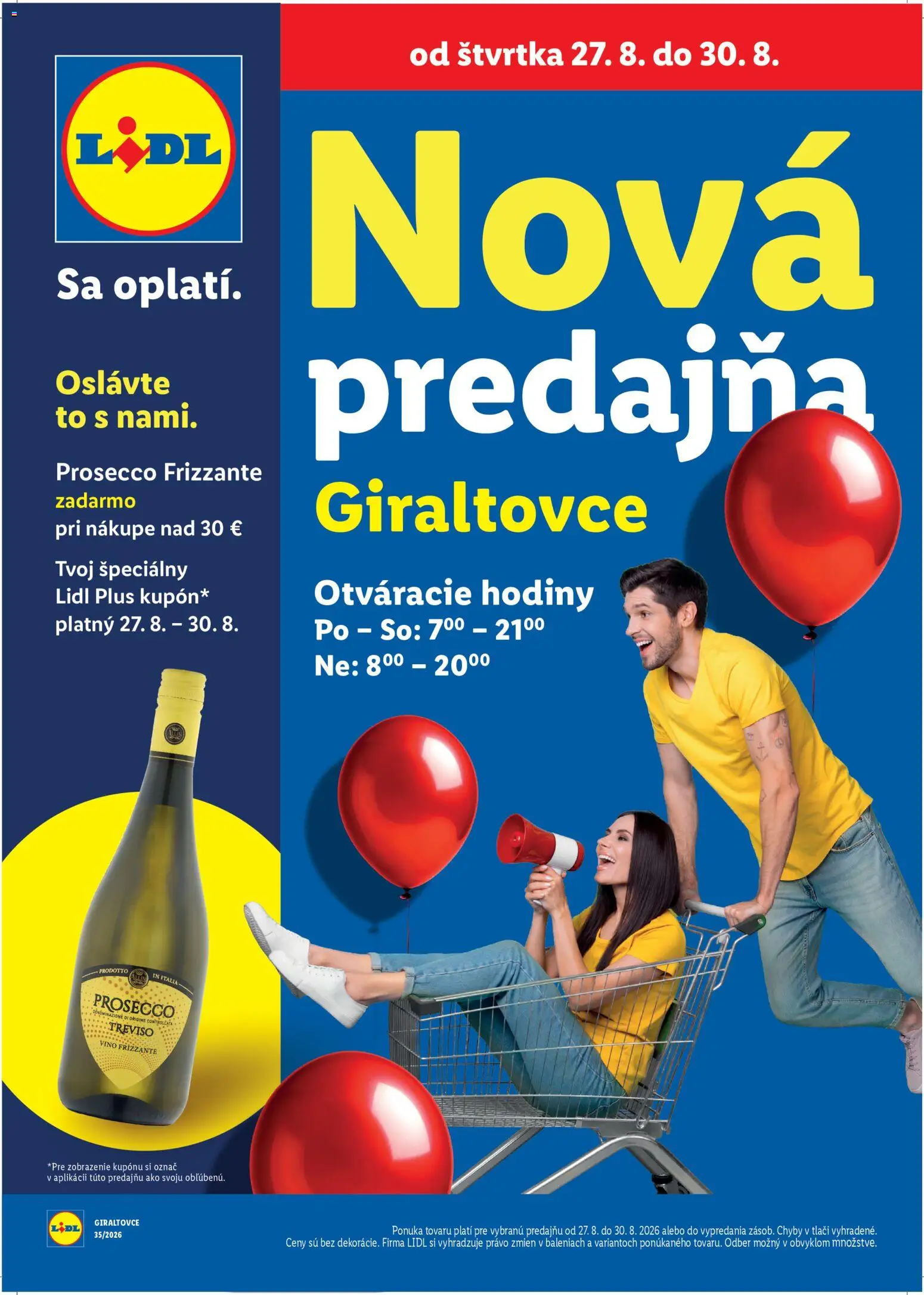Nové Lidl akcie – leták je platný od 27.08.2026 | Strana: 1 | Produkty: Hodiny, Víno, Prosecco