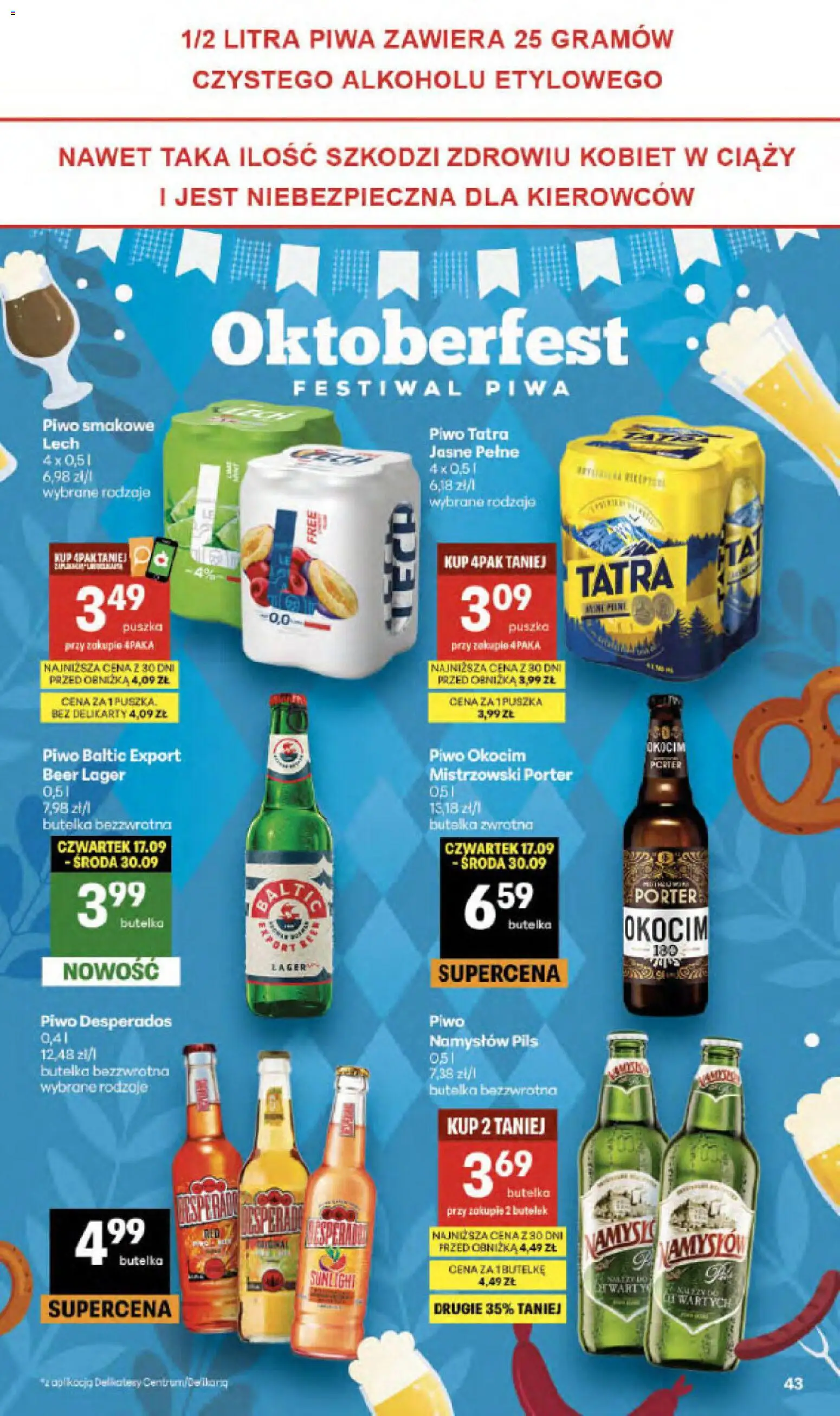 Delikatesy Centrum gazetka - Sklepy Własne od 24.09.2026 | Strona: 43 | Produkty: Piwo smakowe, Piwo Desperados, Piwo, Desperados