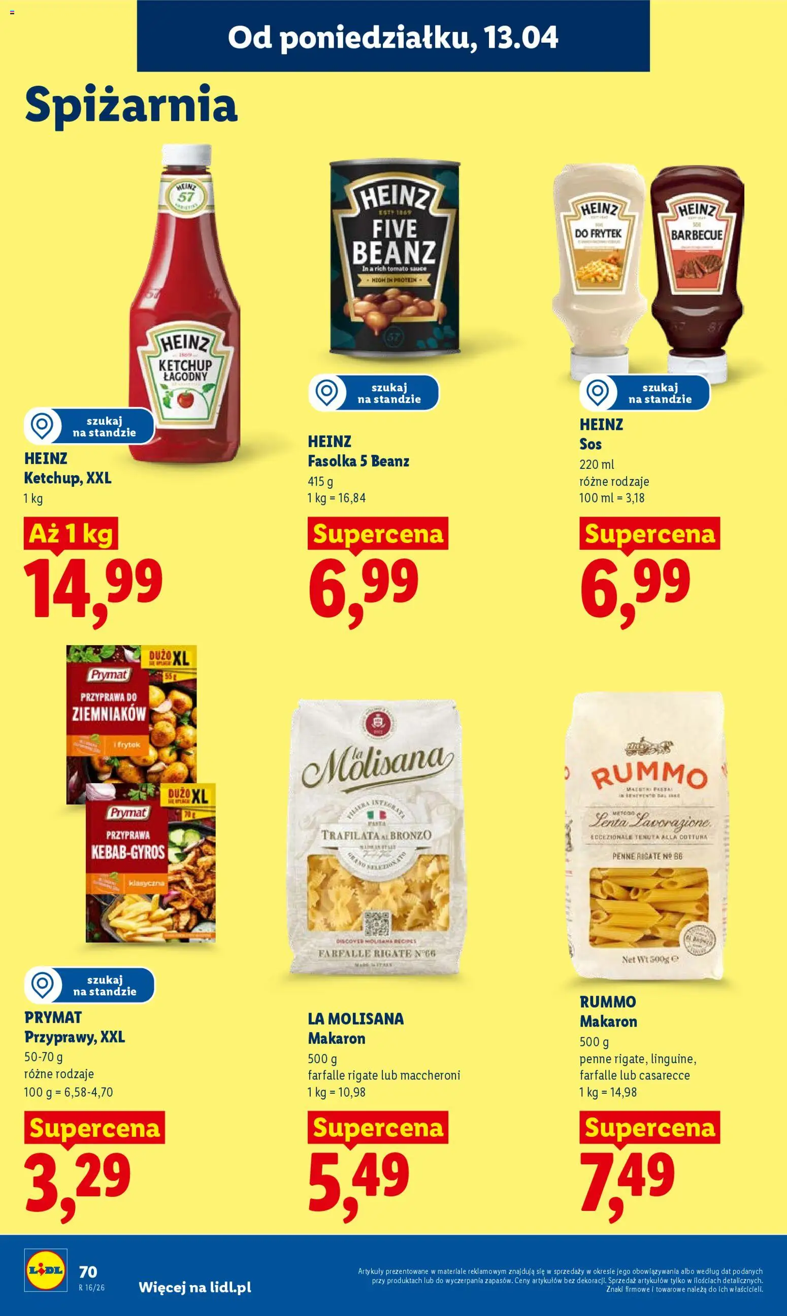 Lidl gazetka od 13.04.2026 | Strona: 76 | Produkty: Ketchup, Penne, Makaron, Sos