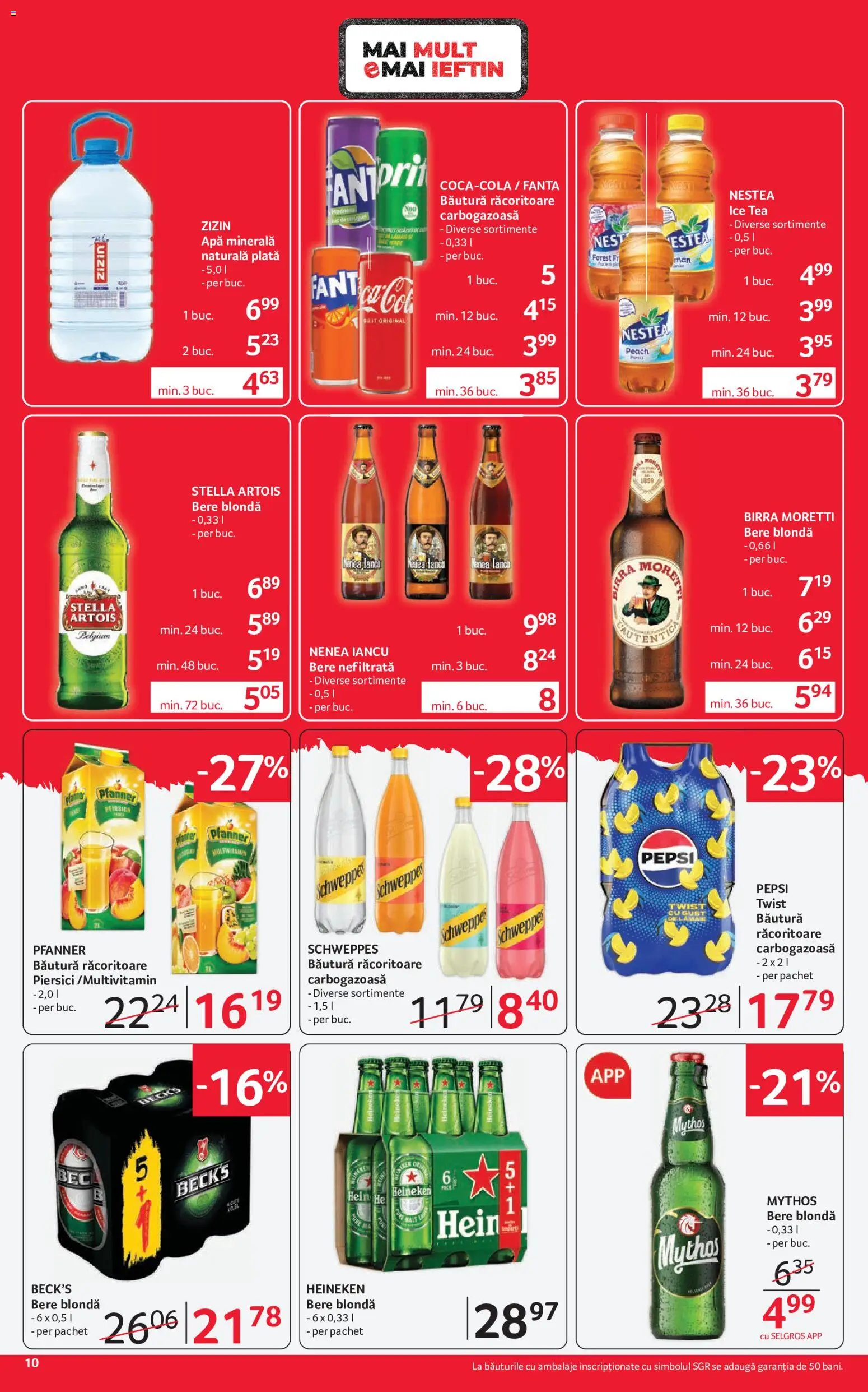 Noul catalog Selgros – valabil de la 15.05.2026 | Pagină: 10 | Produse: Yazı tahtası kalemi, Bere, Ice tea, Apă