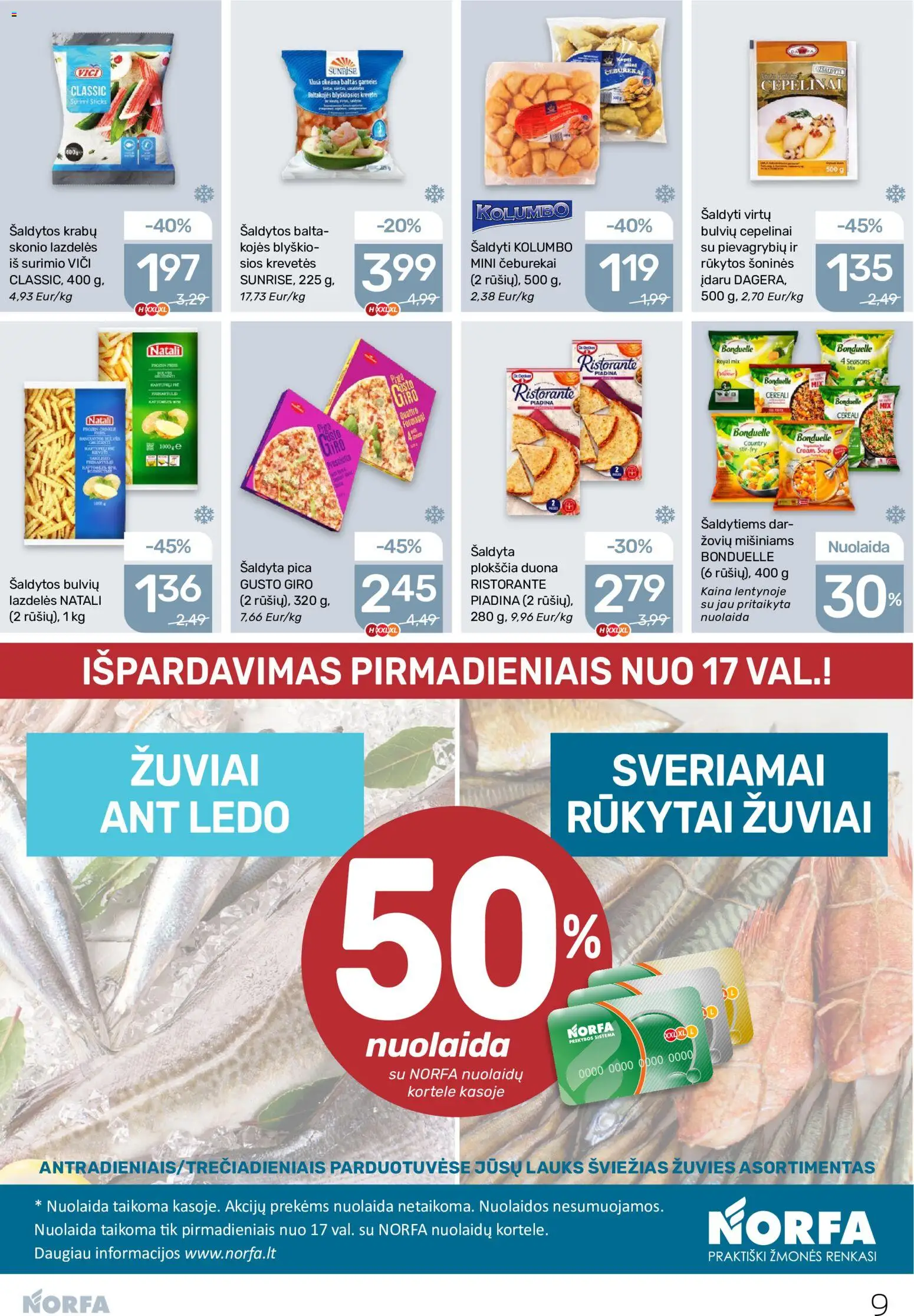 NORFA akcijos nuo 2026.07.23 | Puslapis: 9 | Prekių: Duona, Pica, Surimi