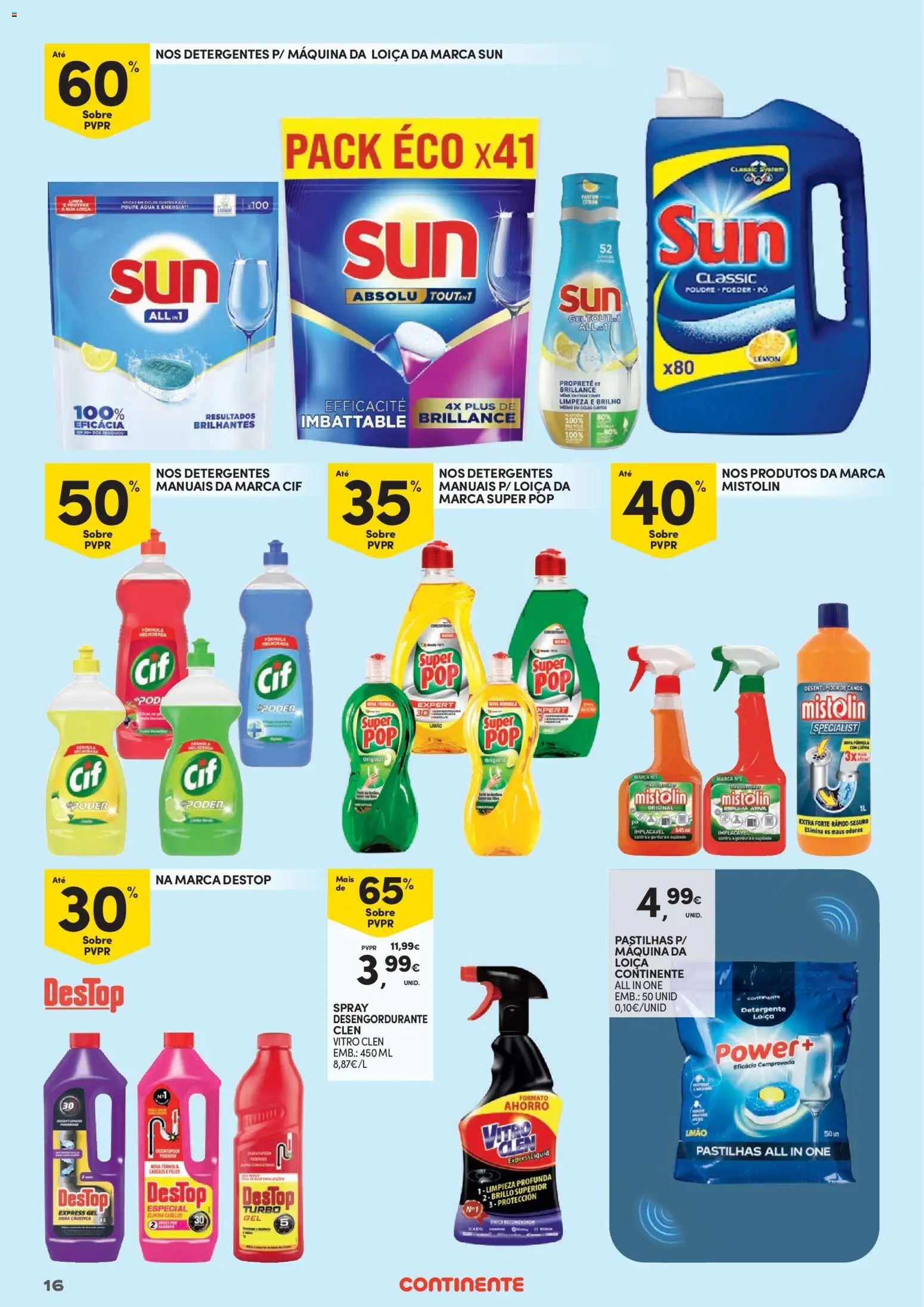 Continente - Limpeza do Lar │ válido de 01/09/2026 | Página: 16 | Produtos: Agua, Detergente, Soda cáustica, Soda