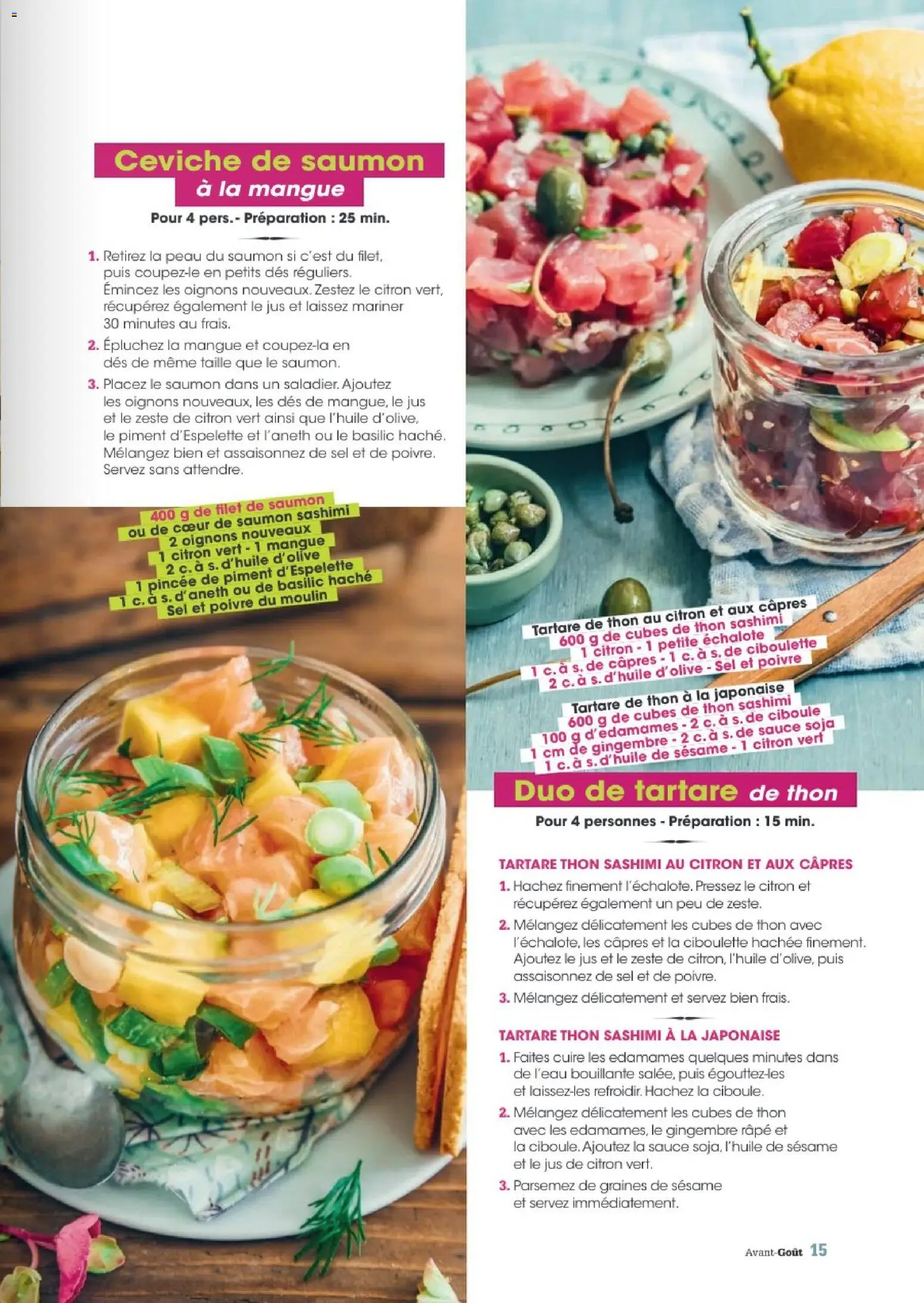 {H1} | Page: 15 | Produits: Citron, Câpres, Râpe, Oignons nouveaux