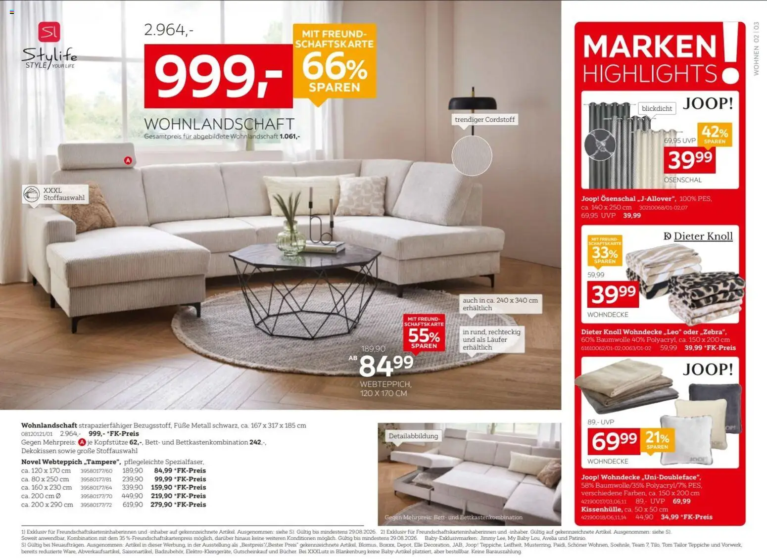 XXXLutz Nr. 1 beim Preis – gültig ab 15.08.2026 | Seite: 2 | Produkte: Wohnlandschaft, Bett