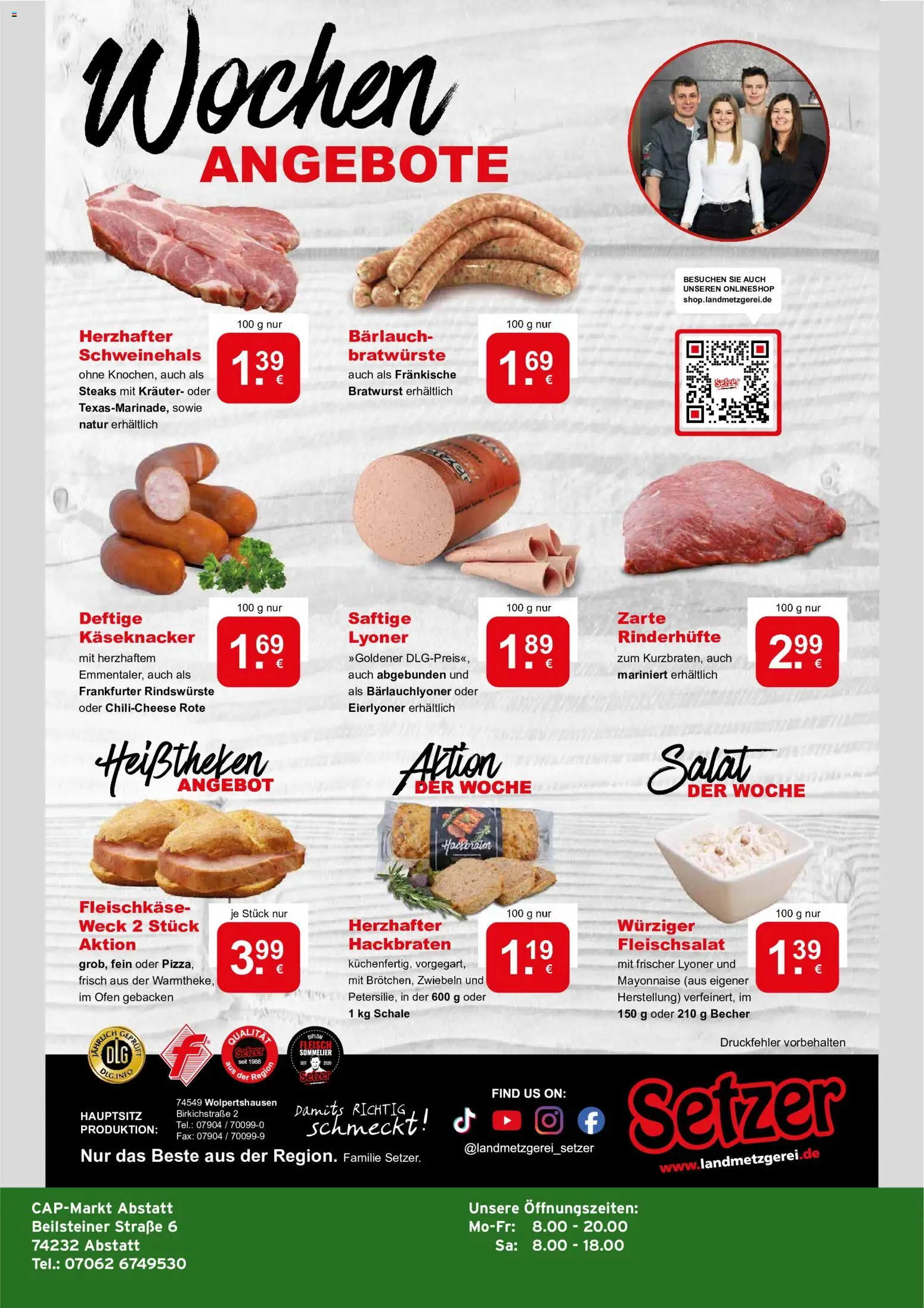 CAP Markt Prospekt – gültig ab 20.07.2026 | Seite: 4 | Produkte: Ofen, Bratwurst, Mayonnaise, Salat