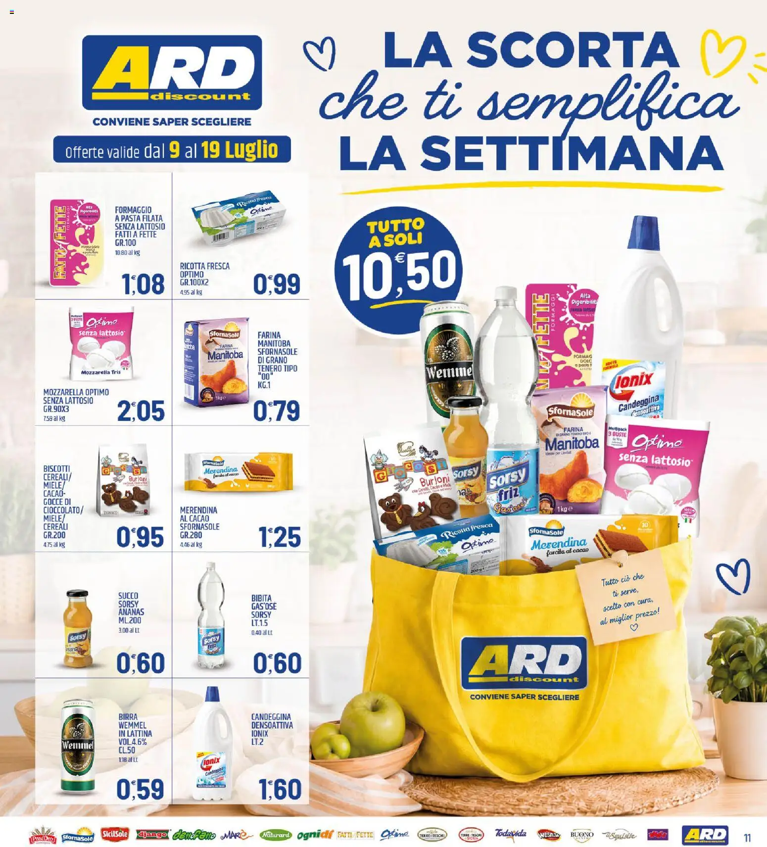 Volantino ARD Discount del 09/07/2026 | Pagina: 11 | Prodotti: Succo, Birra, Mozzarella, Bibita