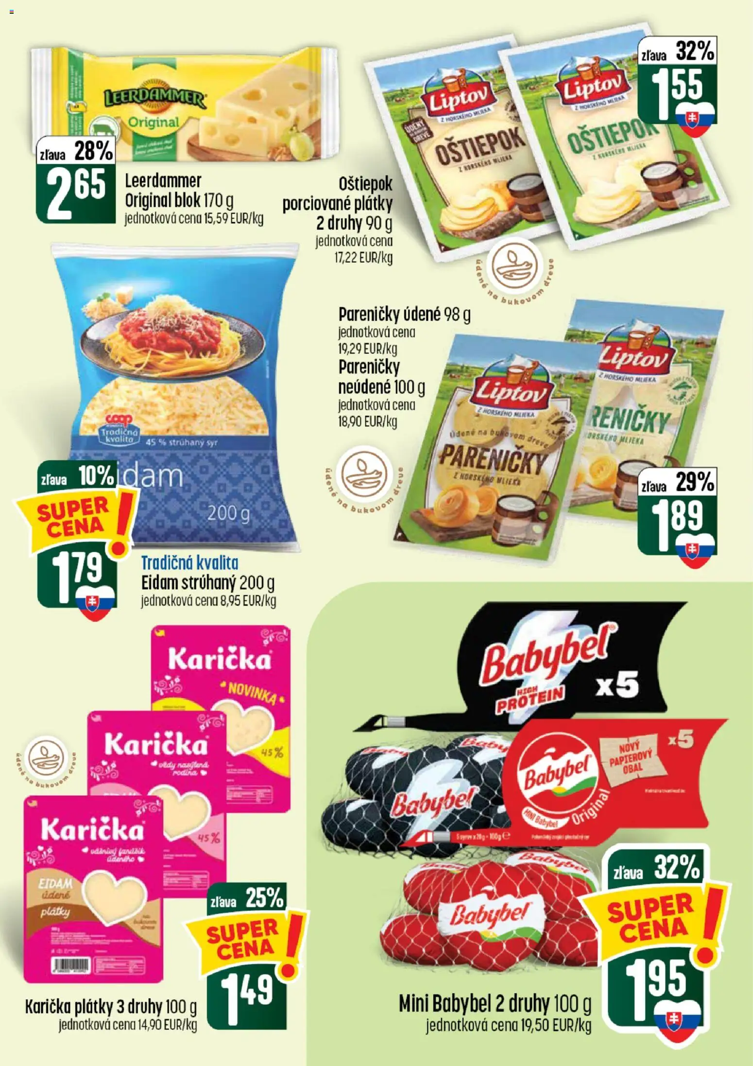 Nové COOP Jednota akcie – leták je platný od 30.07.2026 | Strana: 15 | Produkty: Syr, Eidam, Protein