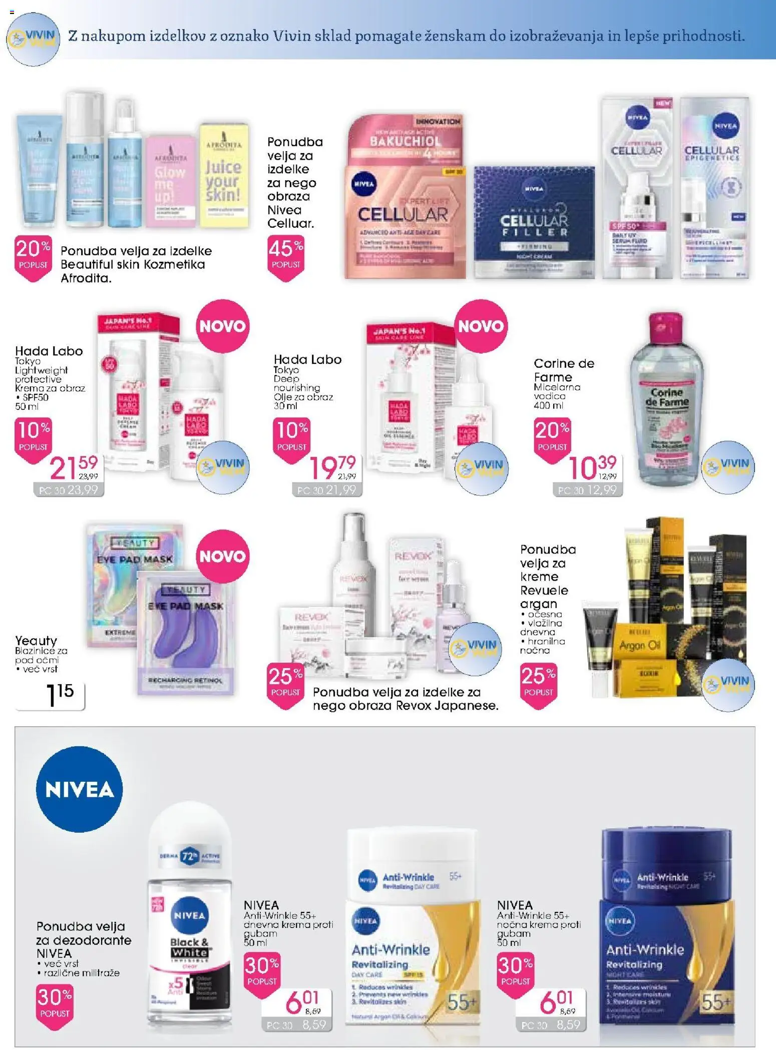 Novi Tuš drogerija katalog ponudbe – veljaven od 10.06.2026 | Stran: 9 | Izdelki: Krema, Olje, Deodorant, Krema za obraz