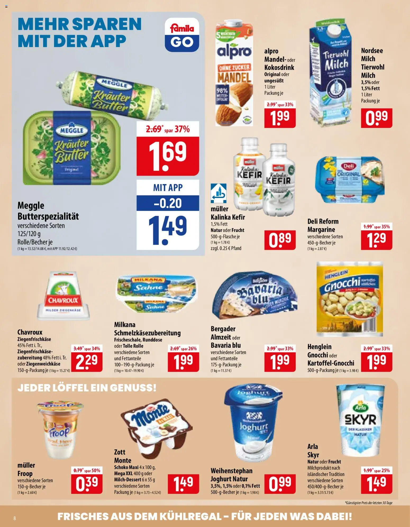 Famila Prospekt – gültig ab 27.07.2026 | Seite: 8 | Produkte: Milkana, Skyr, Zucker, Deli reform