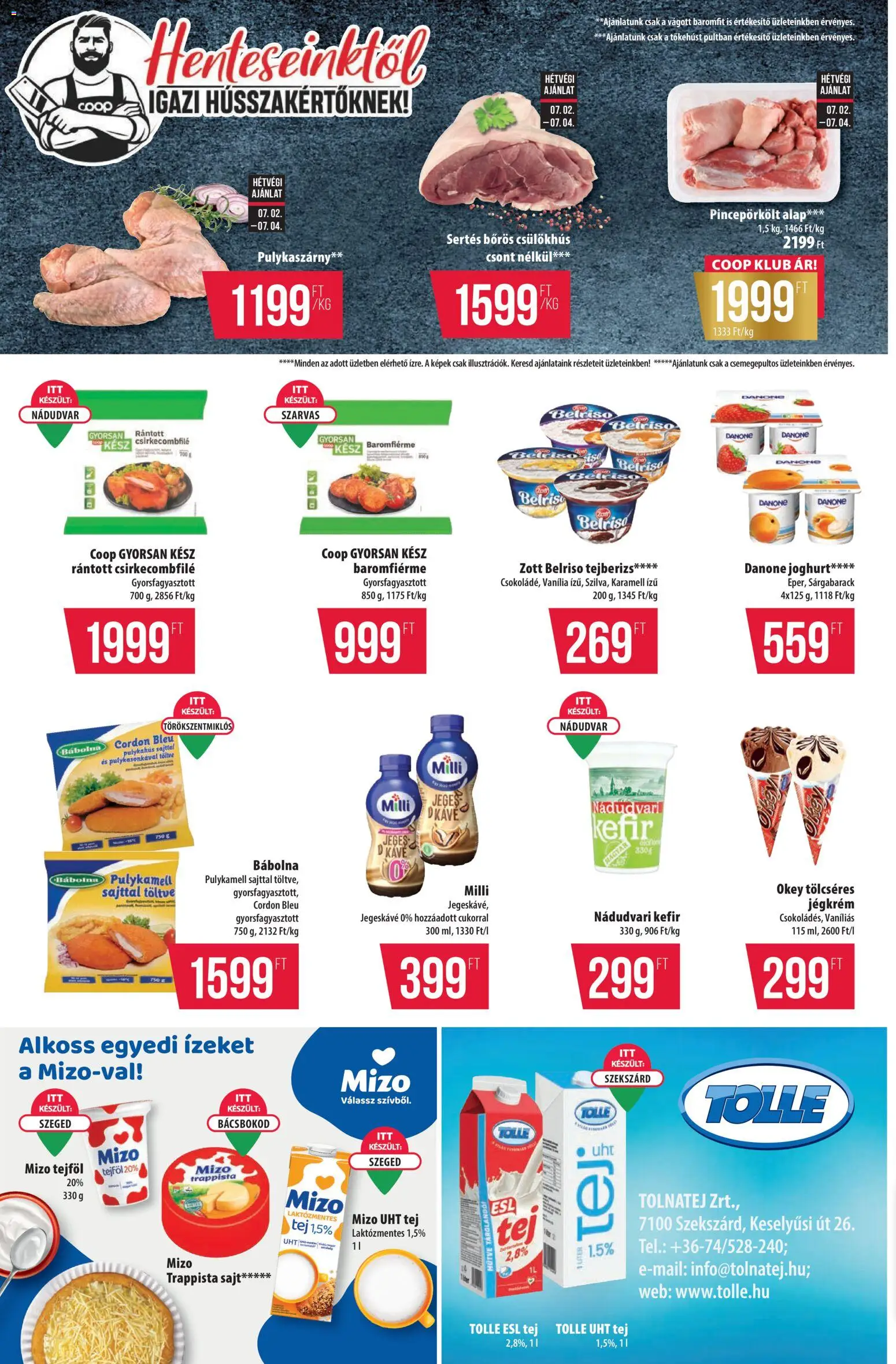 COOP akciós ujság - amely érvényes a következő dátumtól: 02.07.2026 | Oldal: 4 | Termékek: Cordon bleu, Tejberizs, Sárgabarack, Kávé