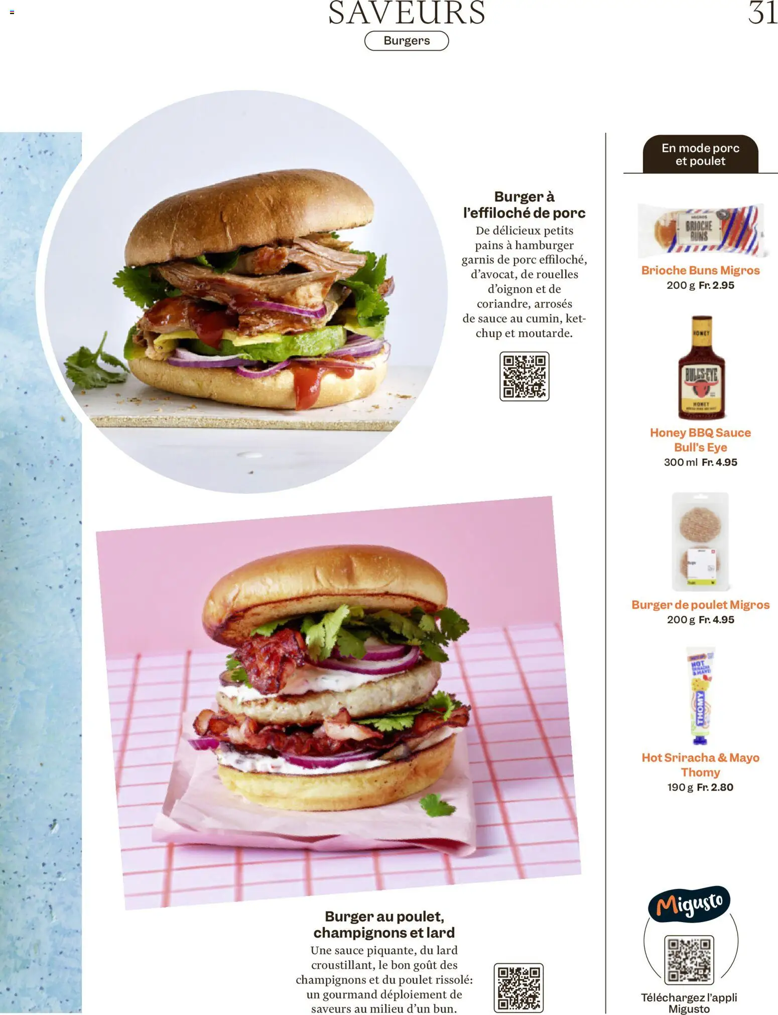 Migros aktionen Magazine FR – gültig ab 17.06.2026 | Seite: 31 | Produkte: Burger, Champignons