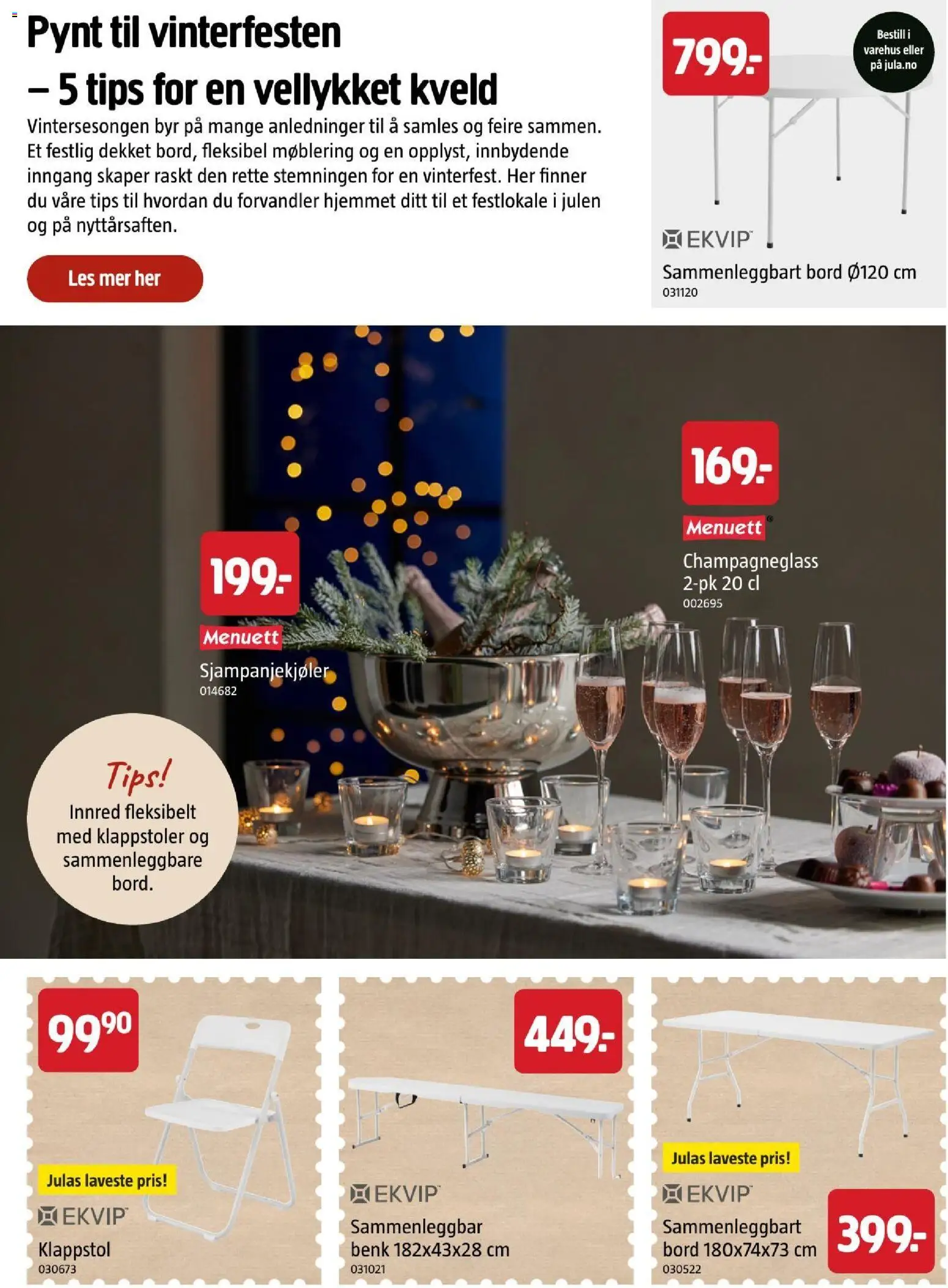 {H1} | Side: 26 | Produkter: Klappstoler, Benk, Klappstol, Champagneglass