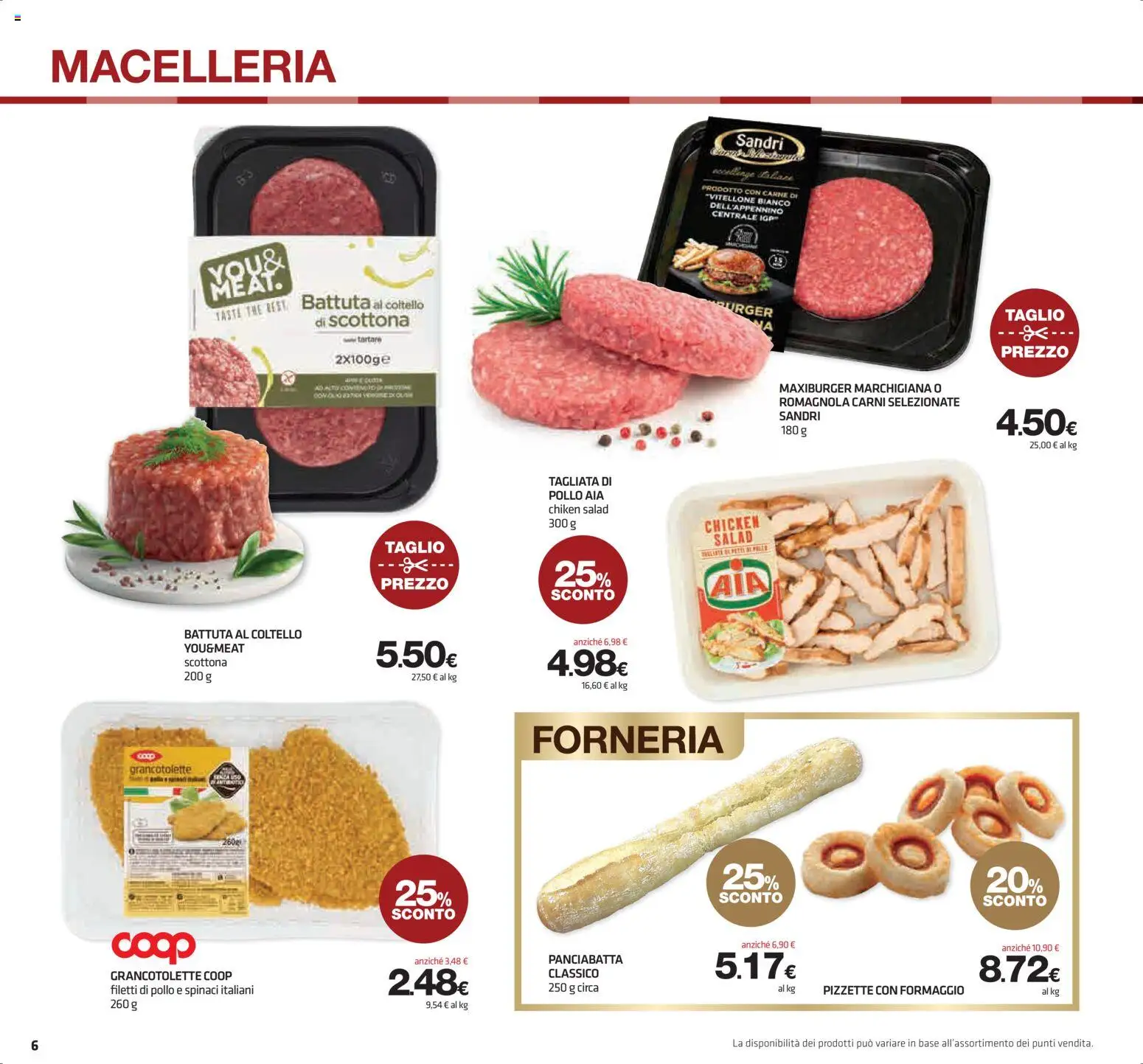 Volantino Superconti del 08/10/2026 | Pagina: 6 | Prodotti: Pollo, Taglio, Spinaci, Carne