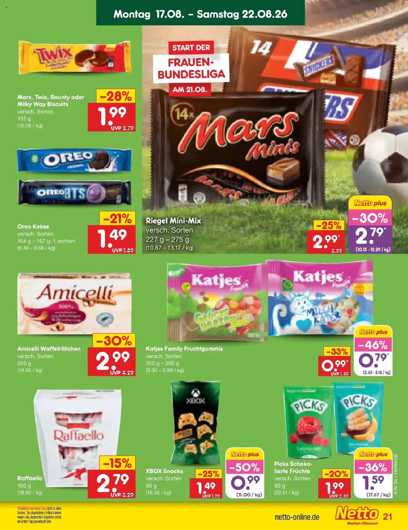 Netto Marken-Discount Prospekt Hamburg – gültig ab 17.08.2026 | Seite: 27 | Produkte: Milch, Katjes, Snickers, Twix