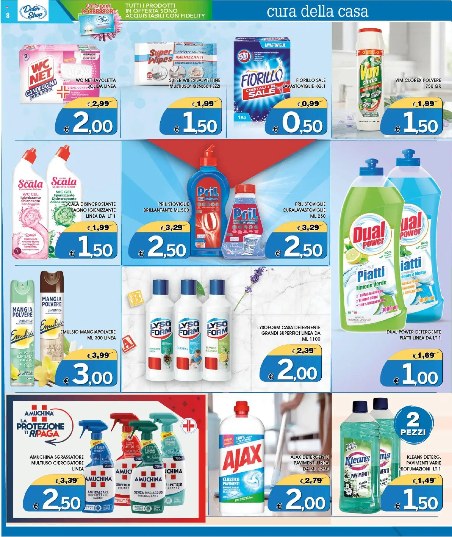 Volantino Deter Shop del 01/09/2026 | Pagina: 8 | Prodotti: Detergente, Tè, Bicarbonato, Scala