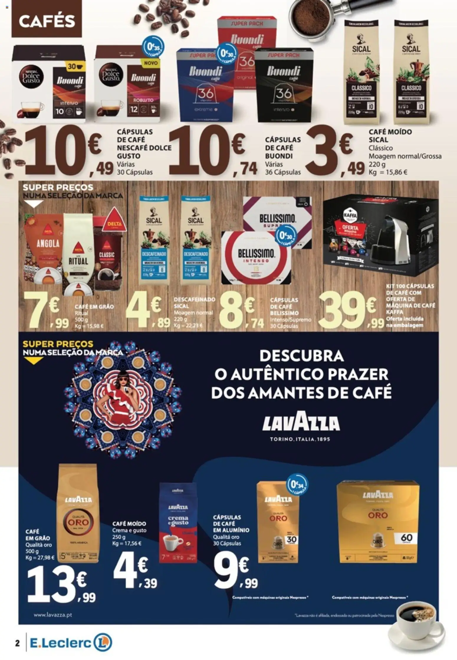 E.Leclerc folheto Bebidas Quentes │ válido de 27/10/2026 | Página: 2 | Produtos: Cápsulas café, Nespresso, Café moído, Pá