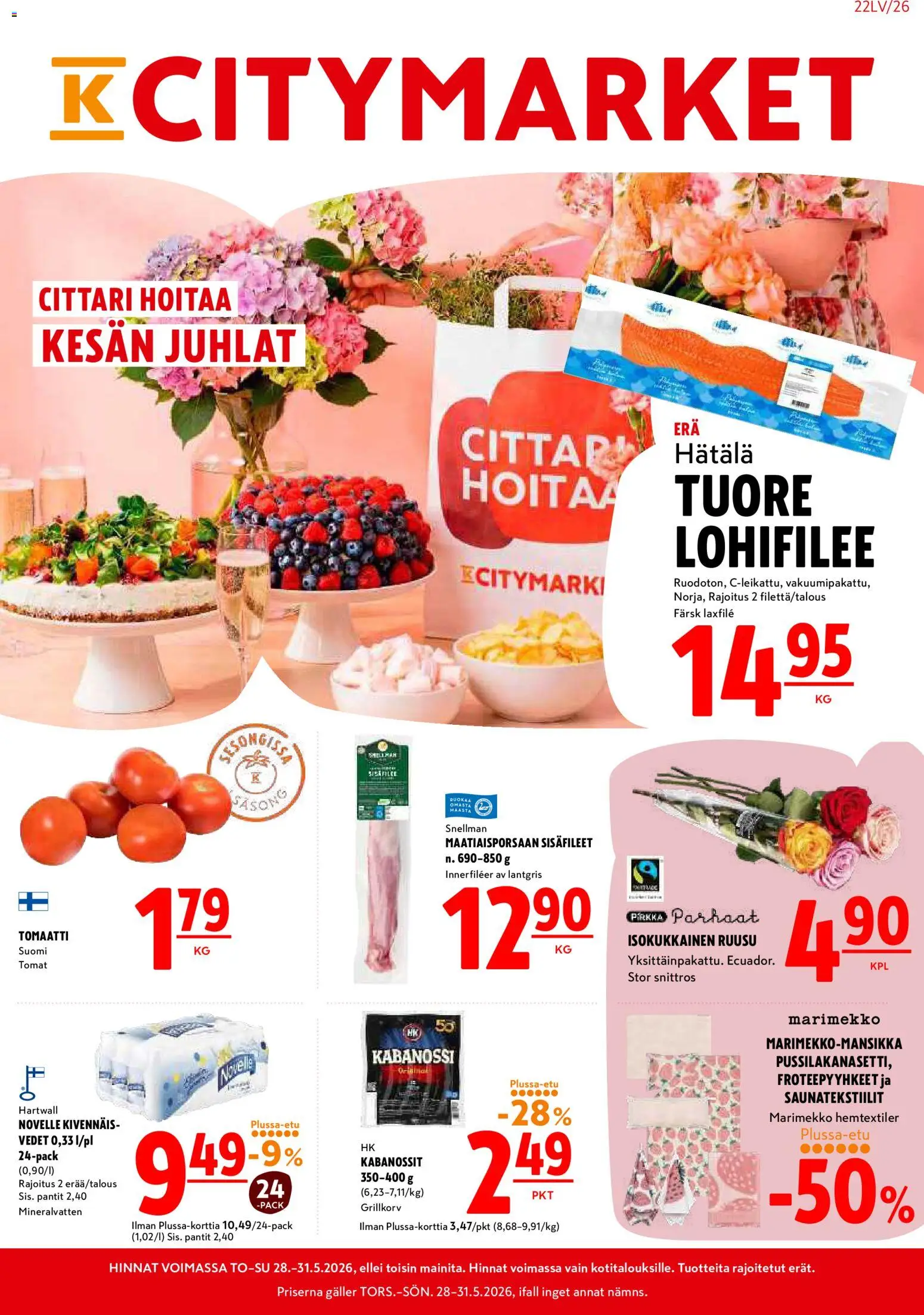 K-Citymarket tarjoukset – voimassa 28.05.2026 alkaen | Sivu: 1