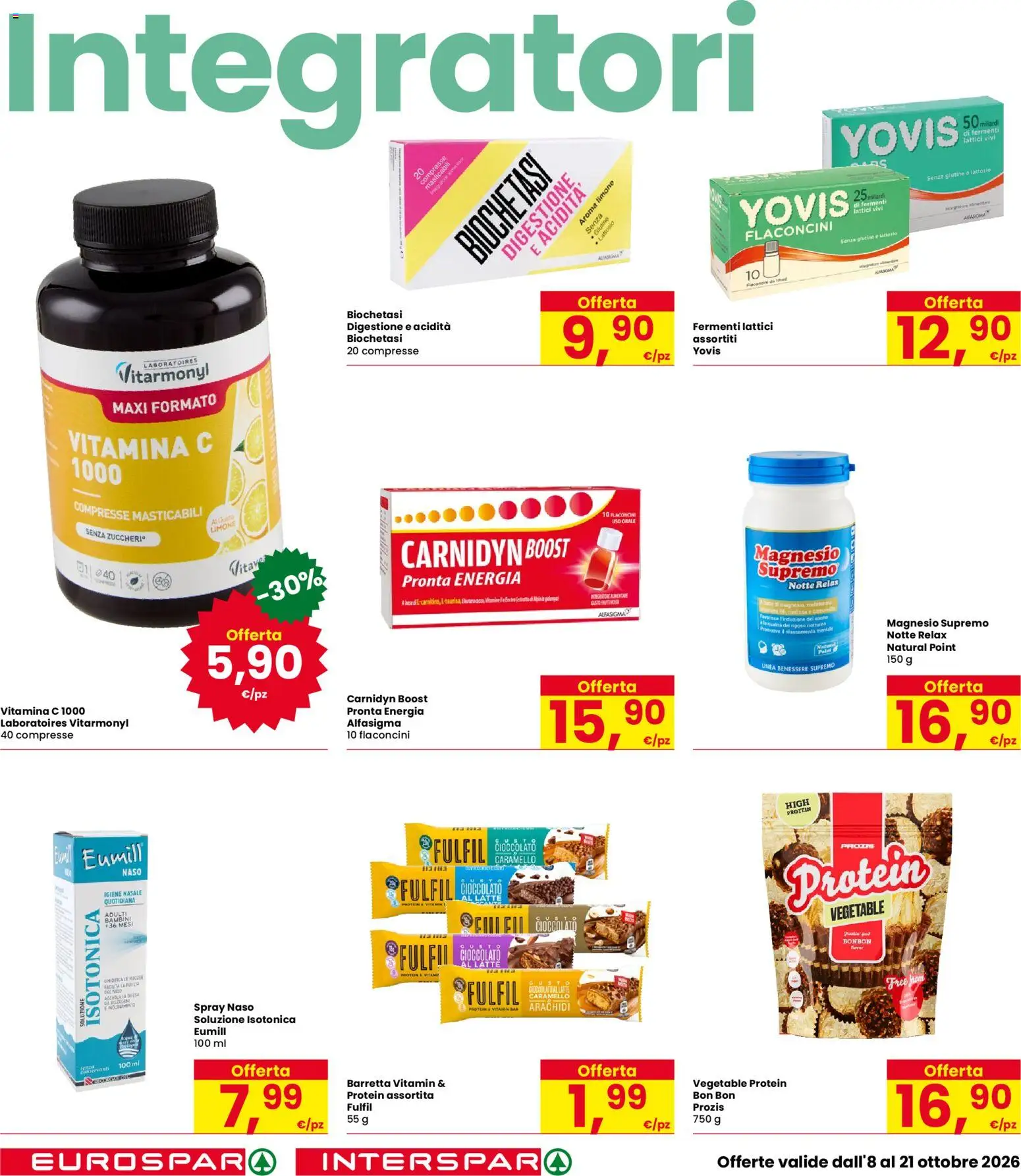 Volantino Eurospar del 08/10/2026 | Pagina: 24 | Prodotti: Senza glutine, Latte, Limone, Arachidi