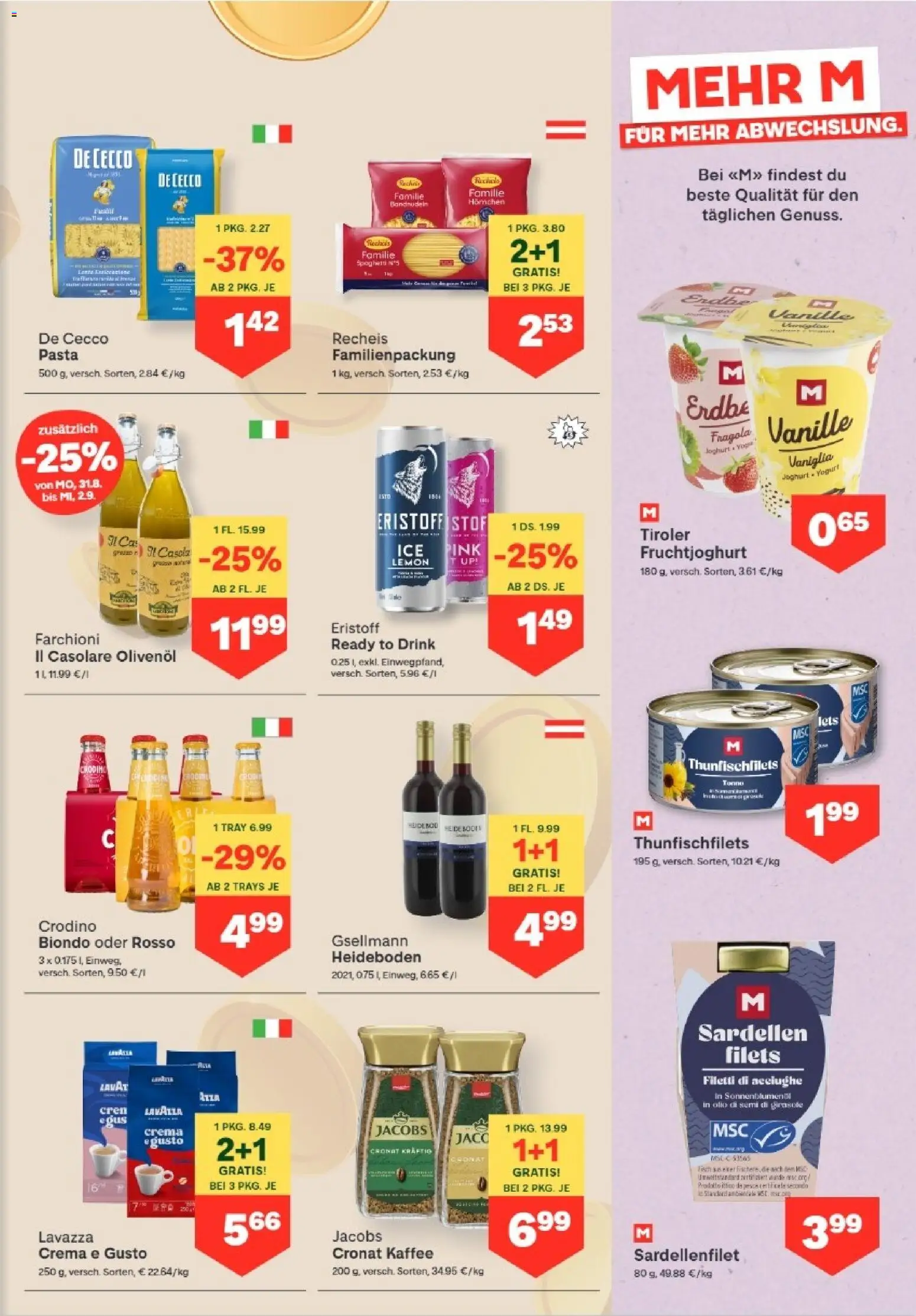 MPREIS Dellach im Drautal gültig ab 27.08.2026 | Seite: 7 | Produkte: Pasta, Vanille, Joghurt, Fisch