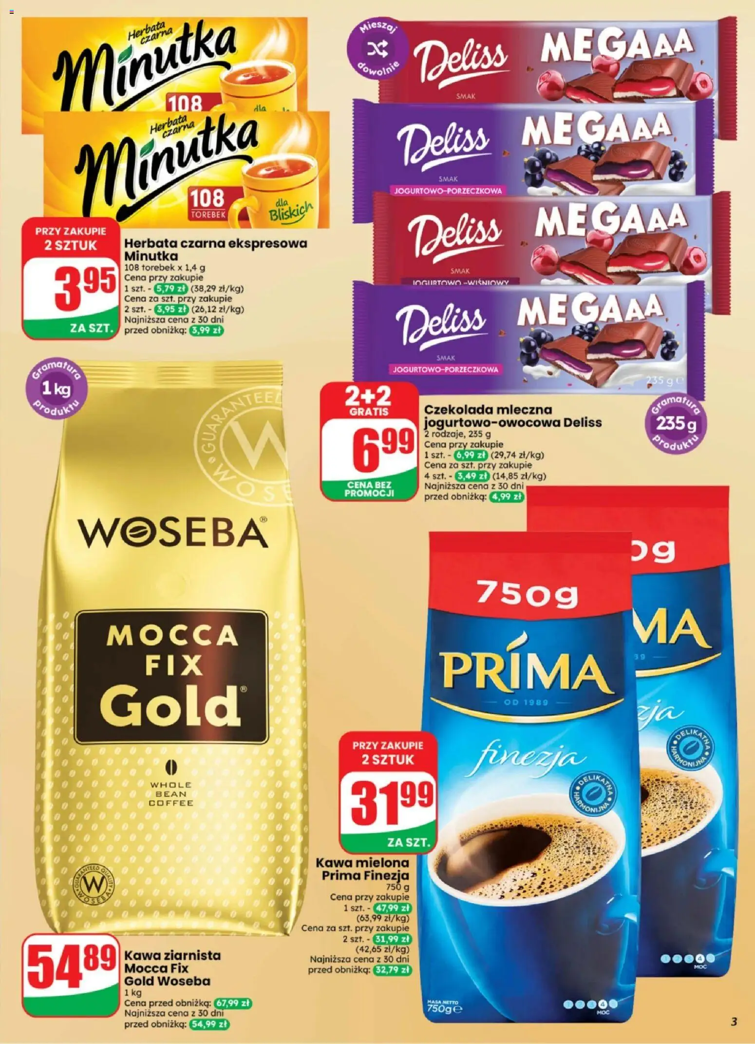 Dino gazetka - Weekendowe Okazje od 07.08.2026 | Strona: 3 | Produkty: Herbata czarna, Kawa ziarnista, Kawa, Herbata