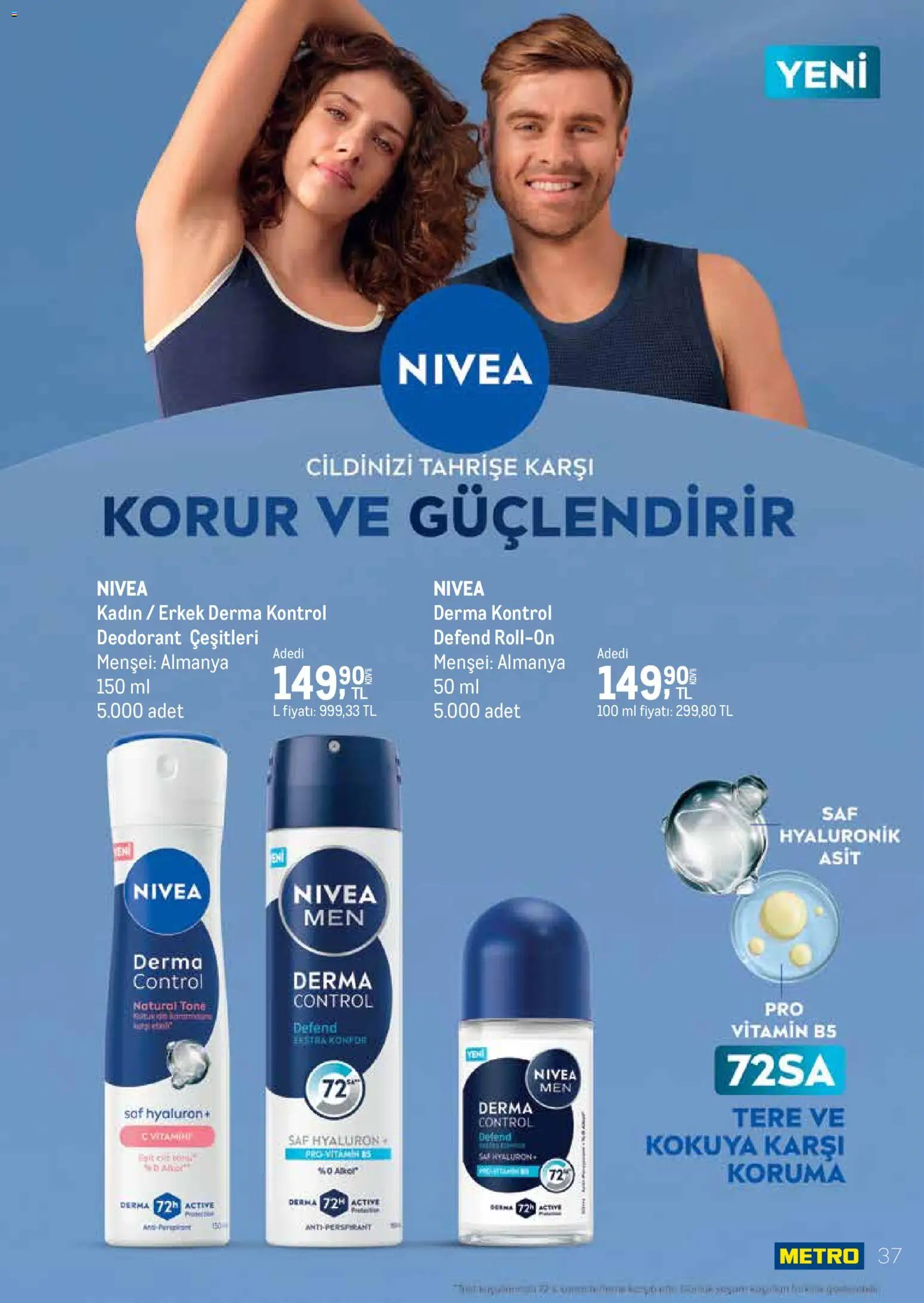 Metro - Temizlik | Kişisel bakım - 01.03.2026 tarihinden itibaren geçerlidir | Sayfa: 37 | Ürünler: Deodorant, Tere